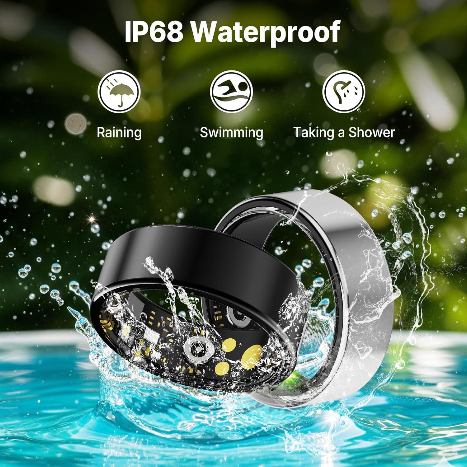 Anillo Inteligente RICHCLLCTR Negro 7# - Monitoreo Salud 24h