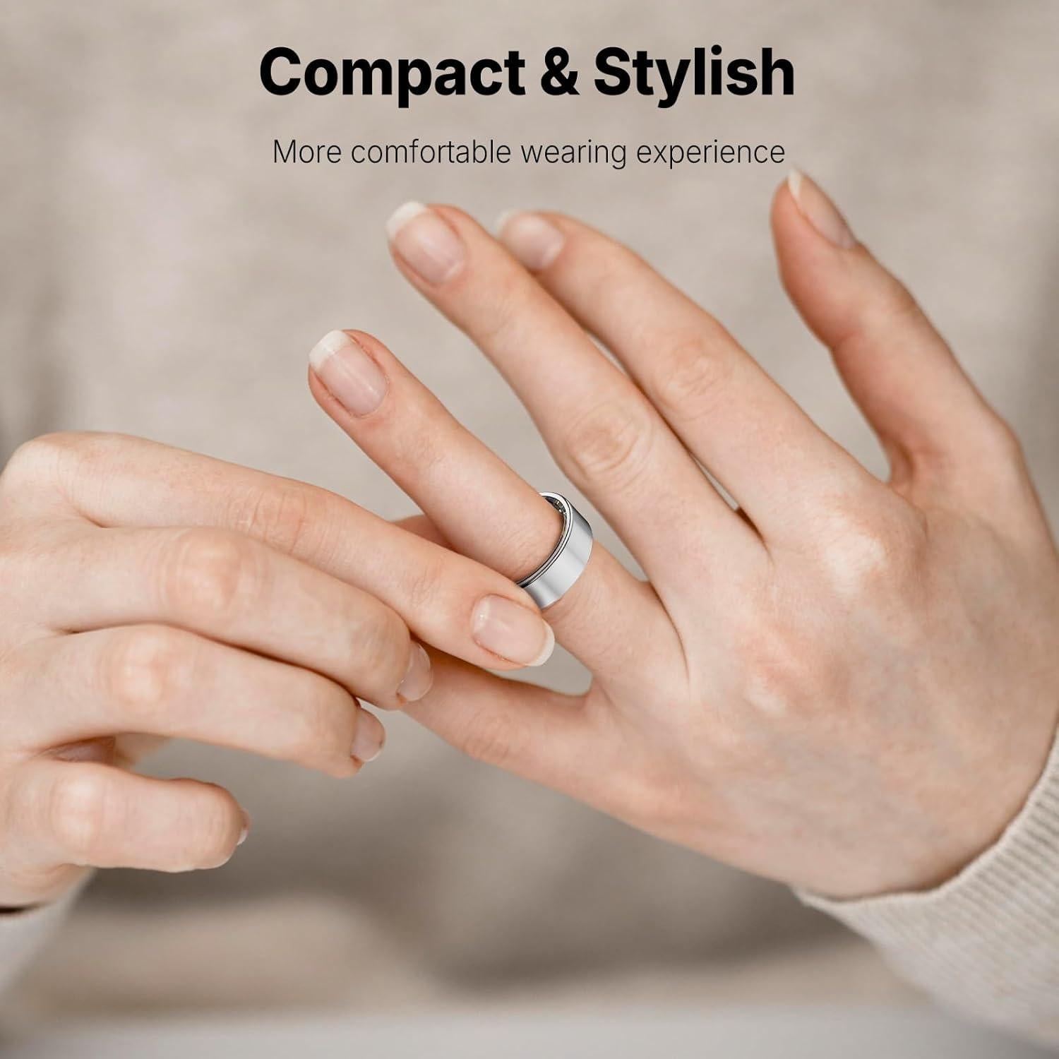 Anillo Inteligente RICHCLLCTR Negro 7# - Monitoreo Salud 24h