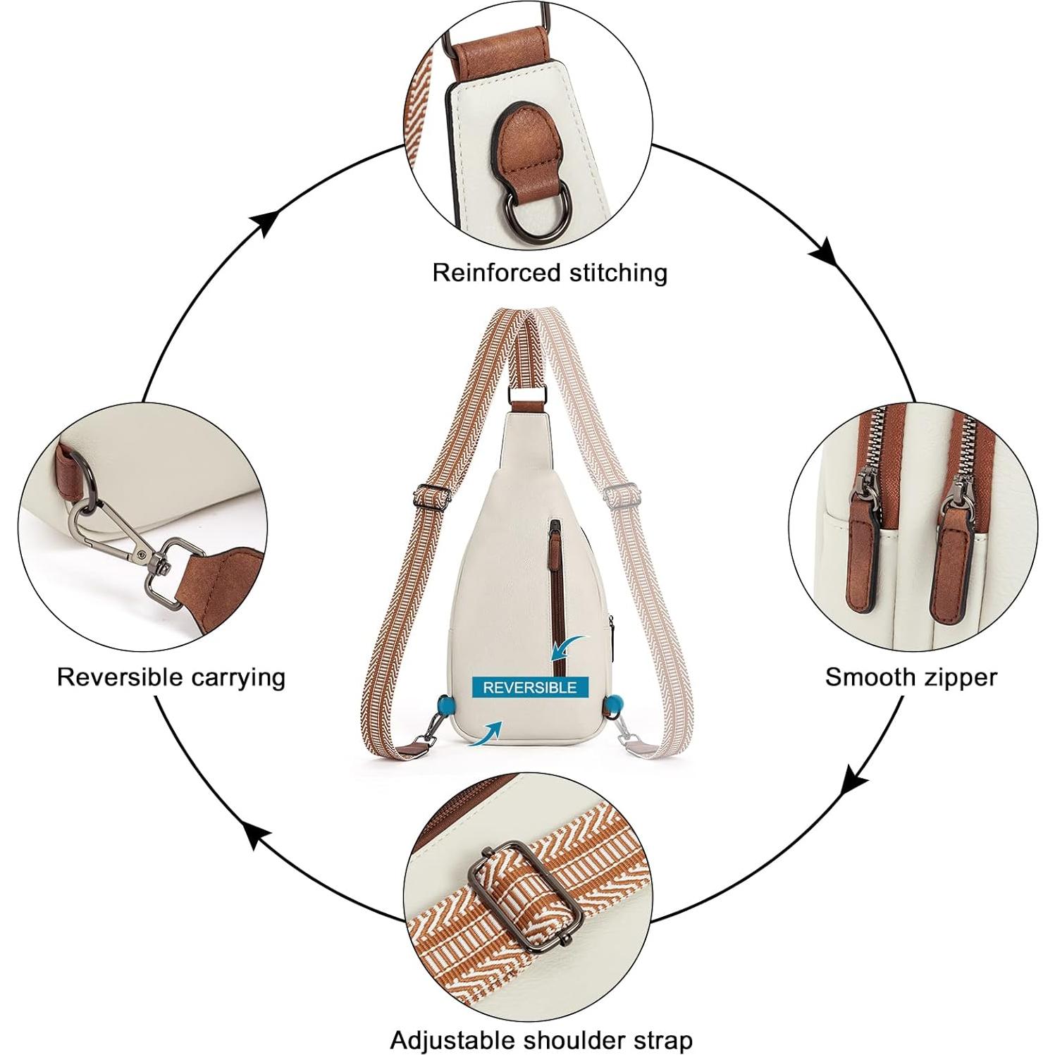 Mochila Cruzada Unisex CLUCI de Cuero Sintético 39x17cm