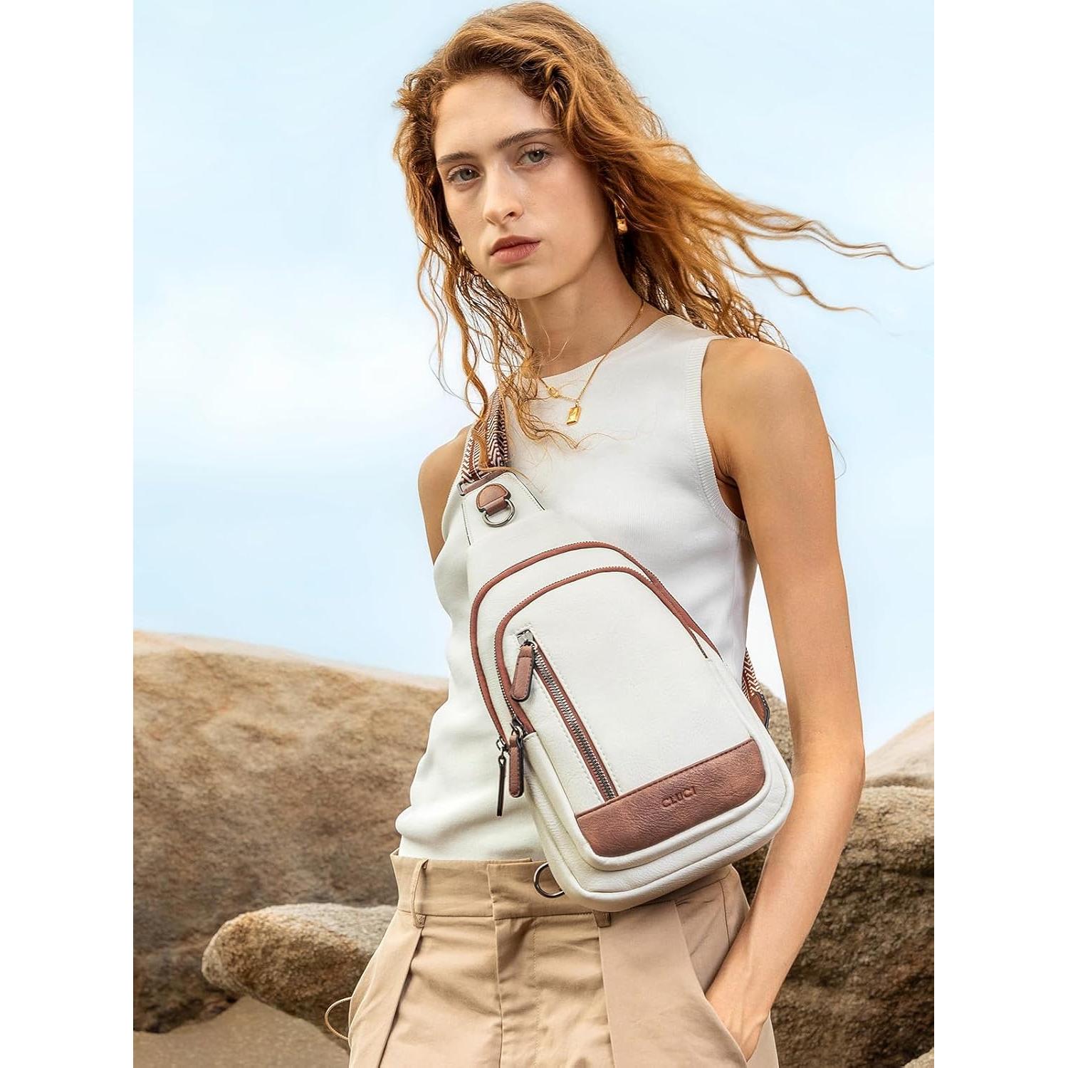 Mochila Cruzada Unisex CLUCI de Cuero Sintético 39x17cm