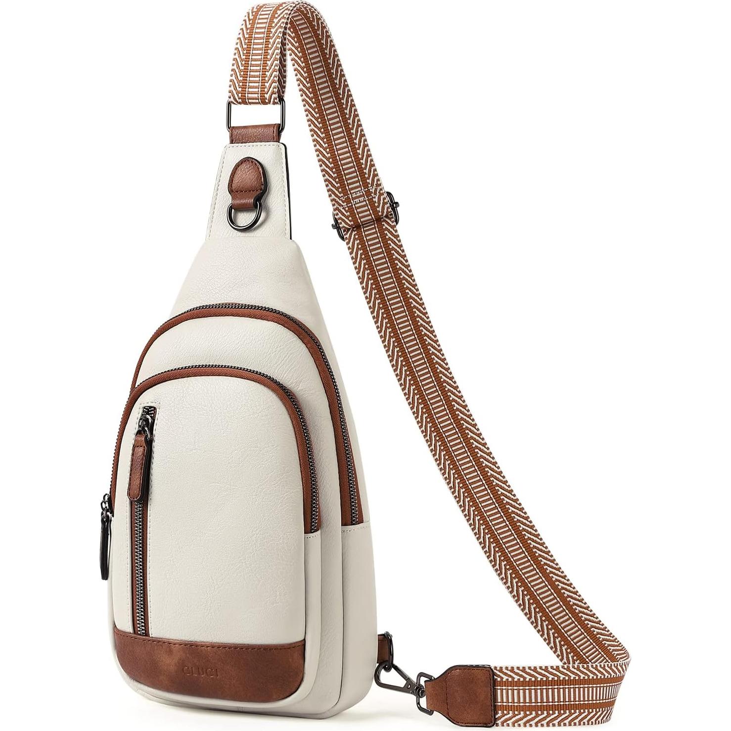 Mochila Cruzada Unisex CLUCI de Cuero Sintético 39x17cm
