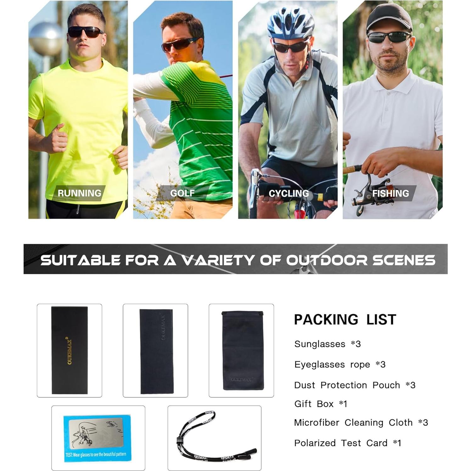 Gafas de sol polarizadas OUKEMAX para hombres y mujeres UV400