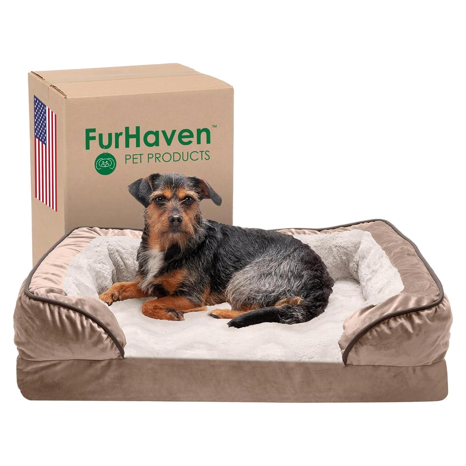 Cama para Perros Furhaven Mediana Espuma Viscoelástica 76x51cm