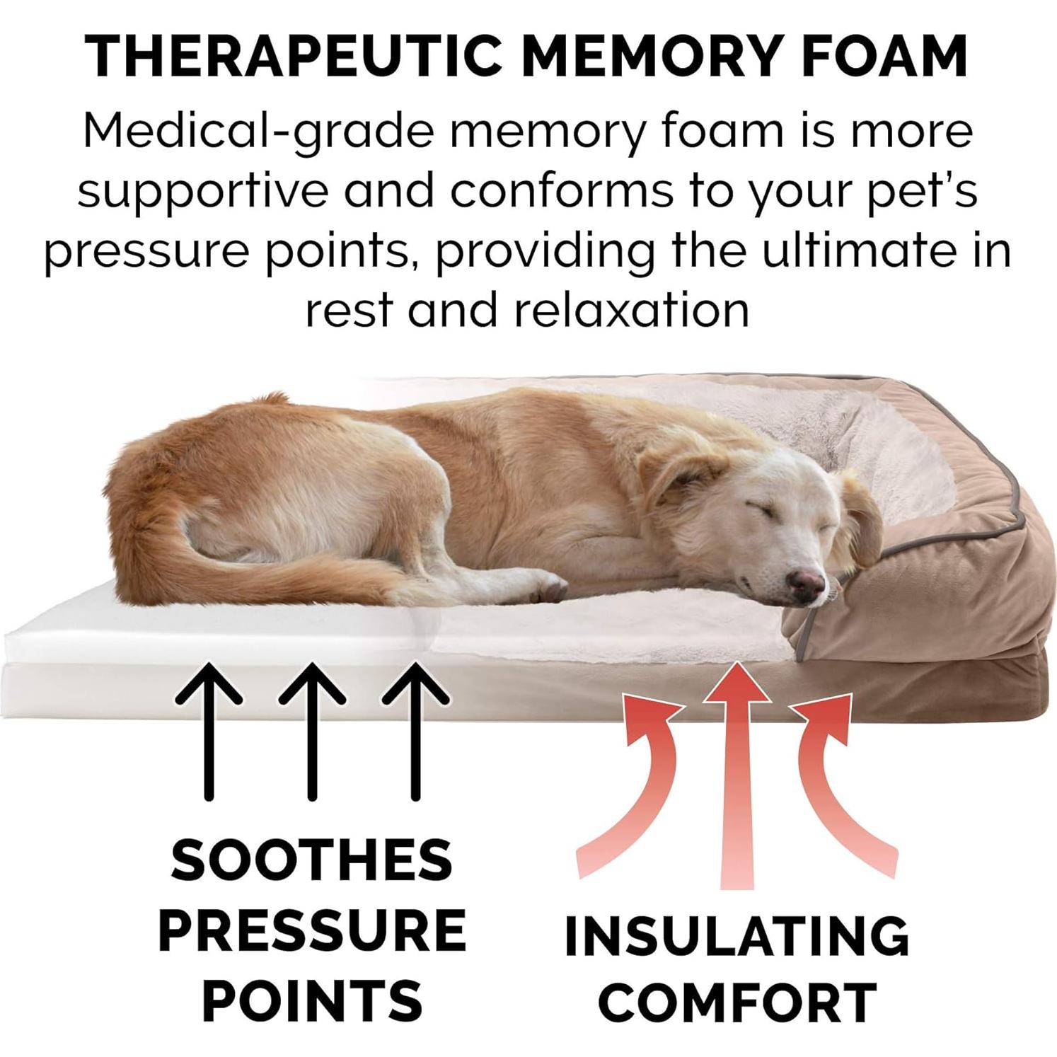 Cama para Perros Furhaven Mediana Espuma Viscoelástica 76x51cm