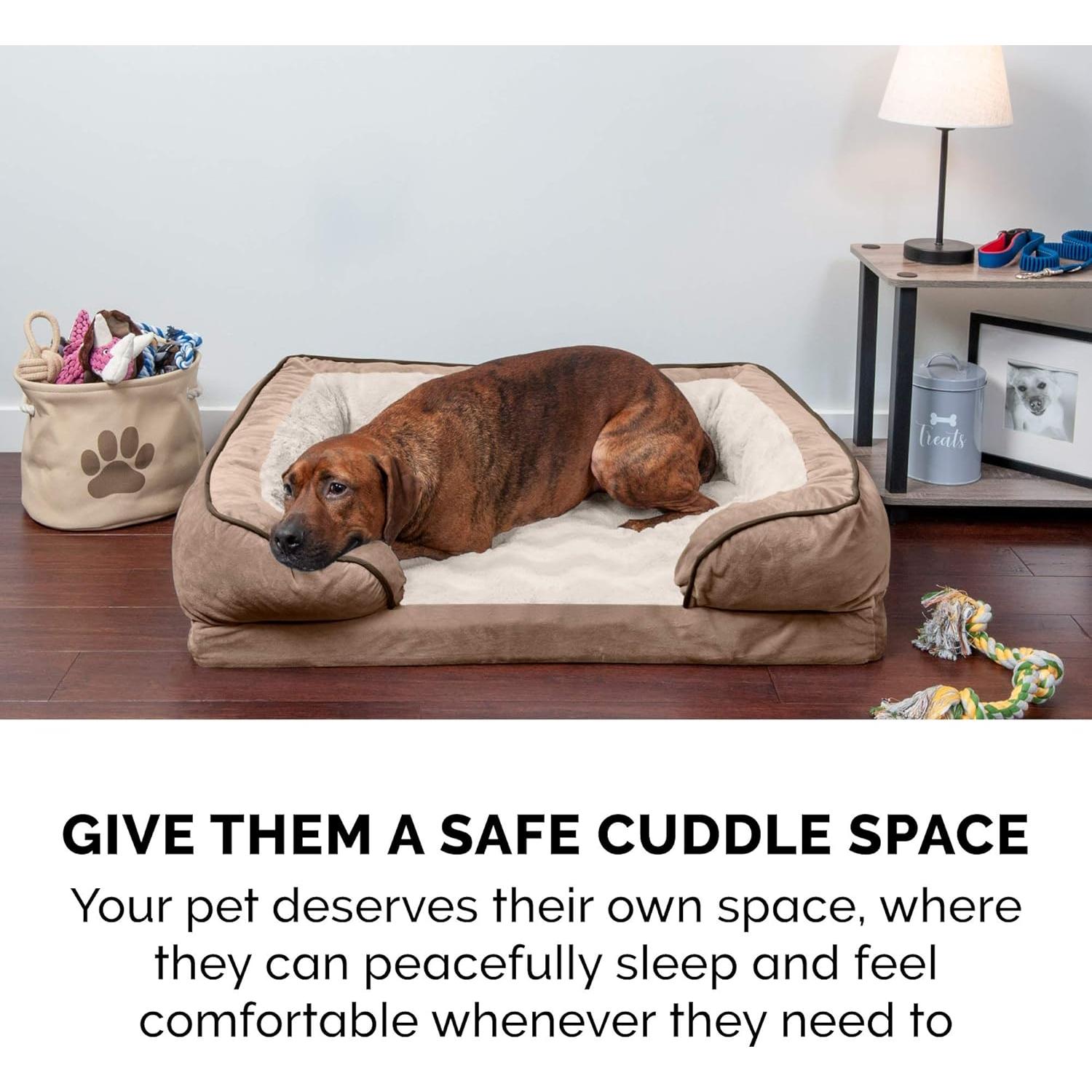 Cama para Perros Furhaven Mediana Espuma Viscoelástica 76x51cm