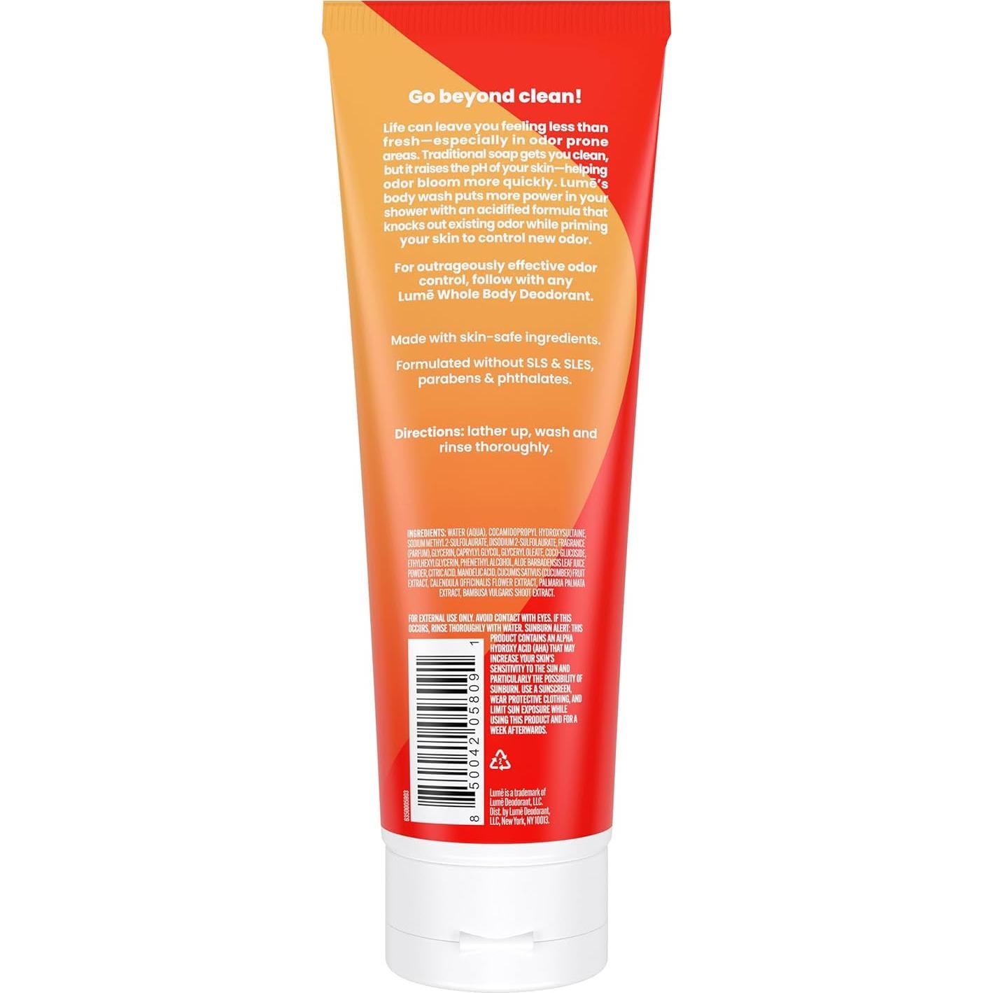 Jabón Corporal Acidificado Lume 240g - Control de Olores 24h - Mandarina