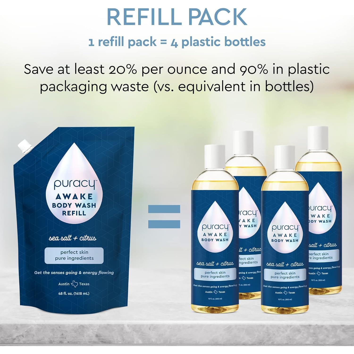 Gel de Ducha Natural Puracy 340g (Paquete de 2) Cítricos