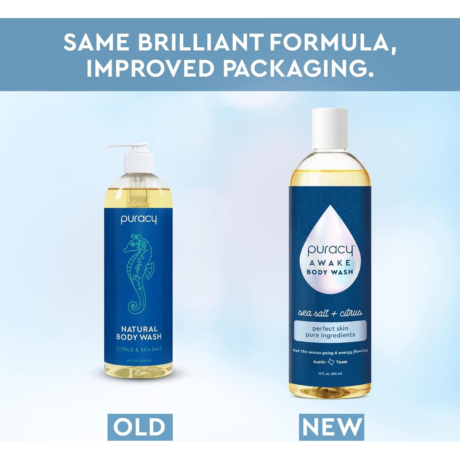 Gel de Ducha Natural Puracy 340g (Paquete de 2) Cítricos