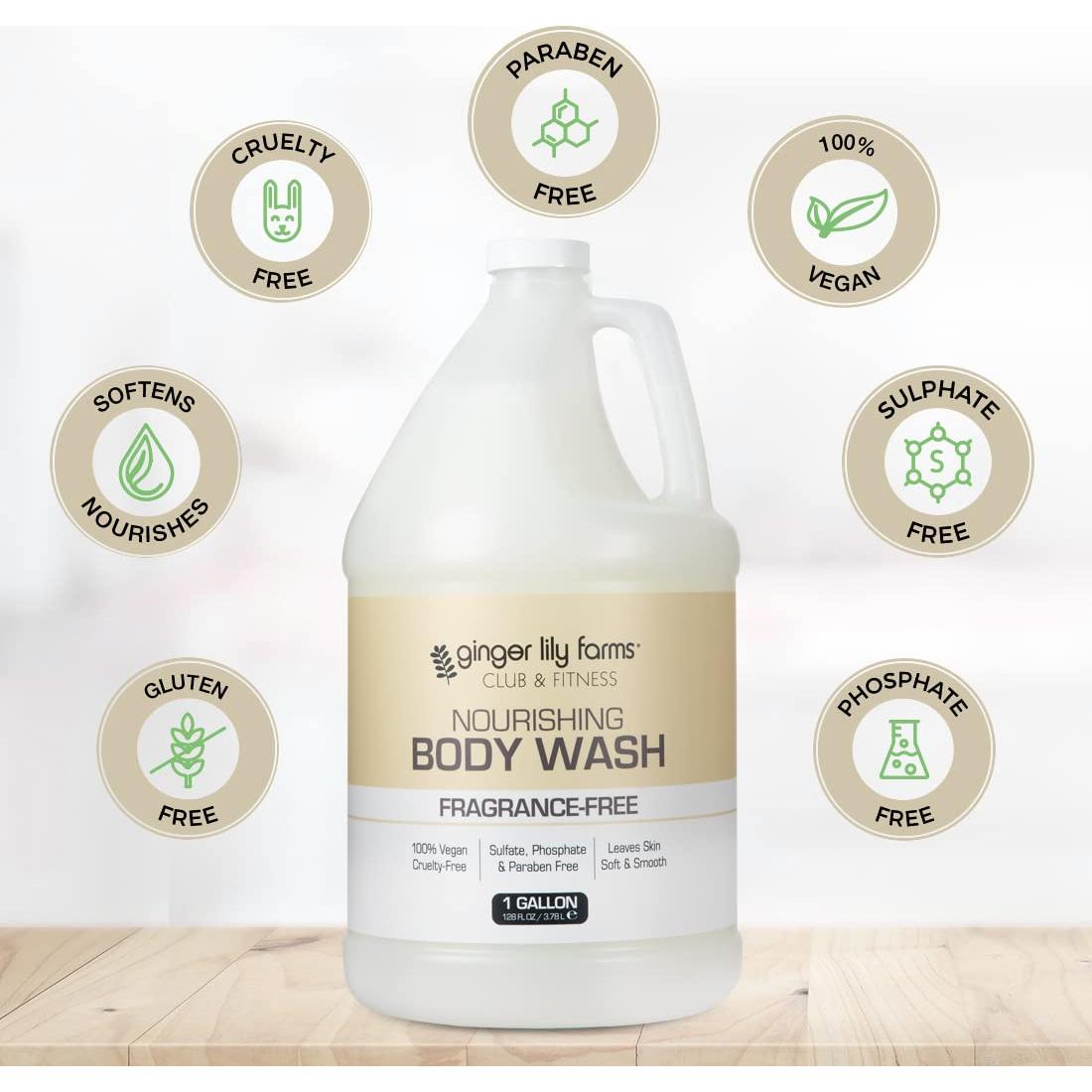 Jabón Corporal Nutritivo Sin Fragancia Ginger Lily Farms 3.78L