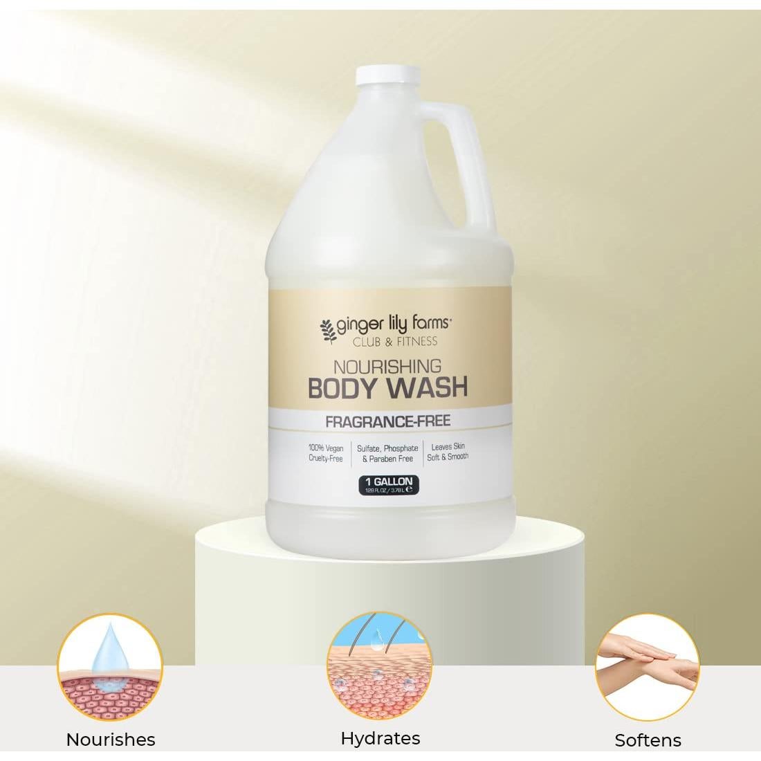 Jabón Corporal Nutritivo Sin Fragancia Ginger Lily Farms 3.78L