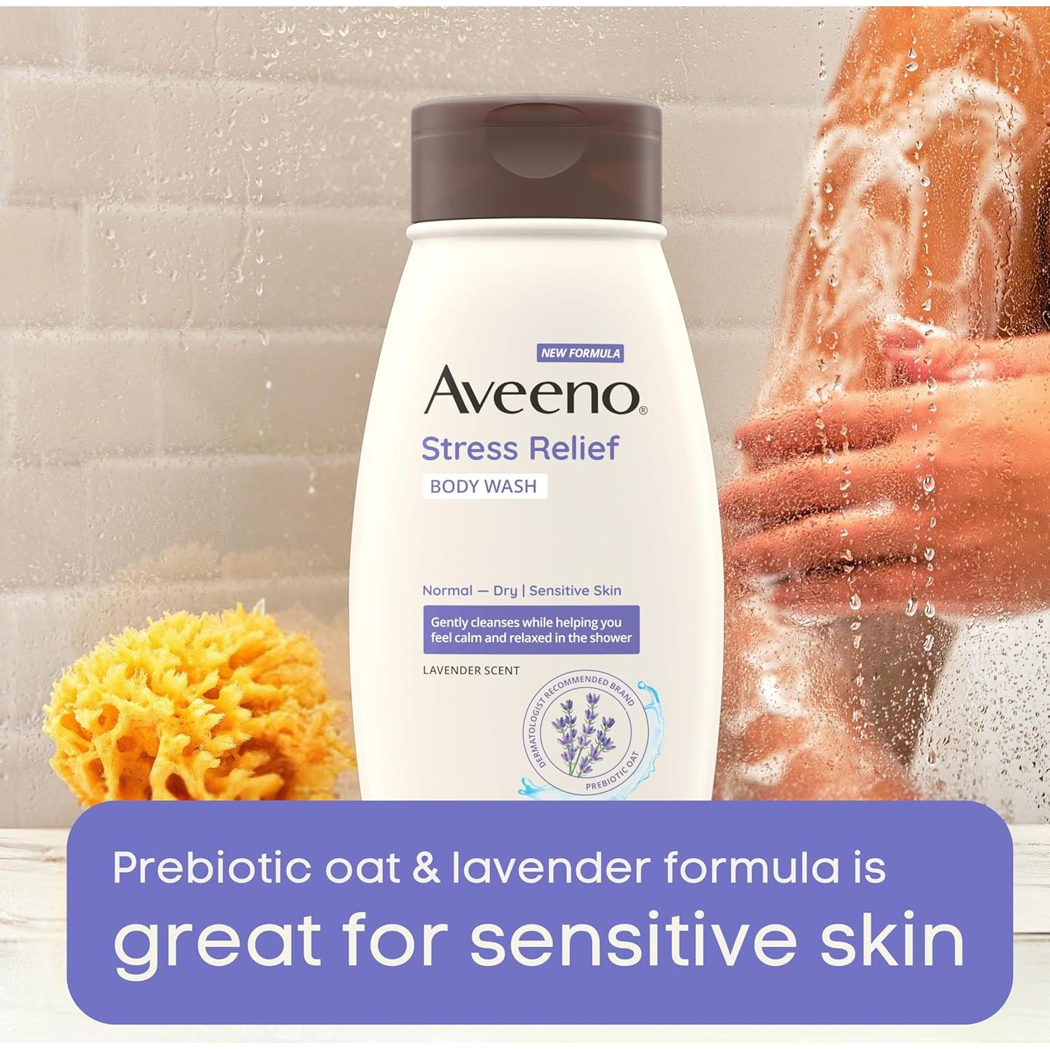 Gel de Ducha Aveeno 532 ml Alivio del Estrés Lavanda