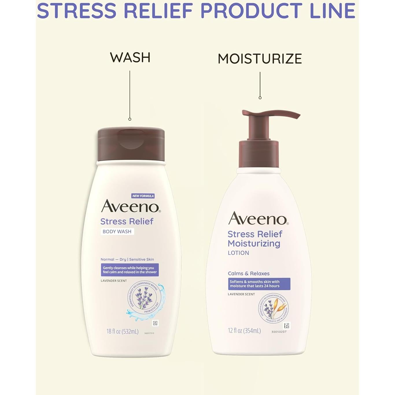 Gel de Ducha Aveeno 532 ml Alivio del Estrés Lavanda