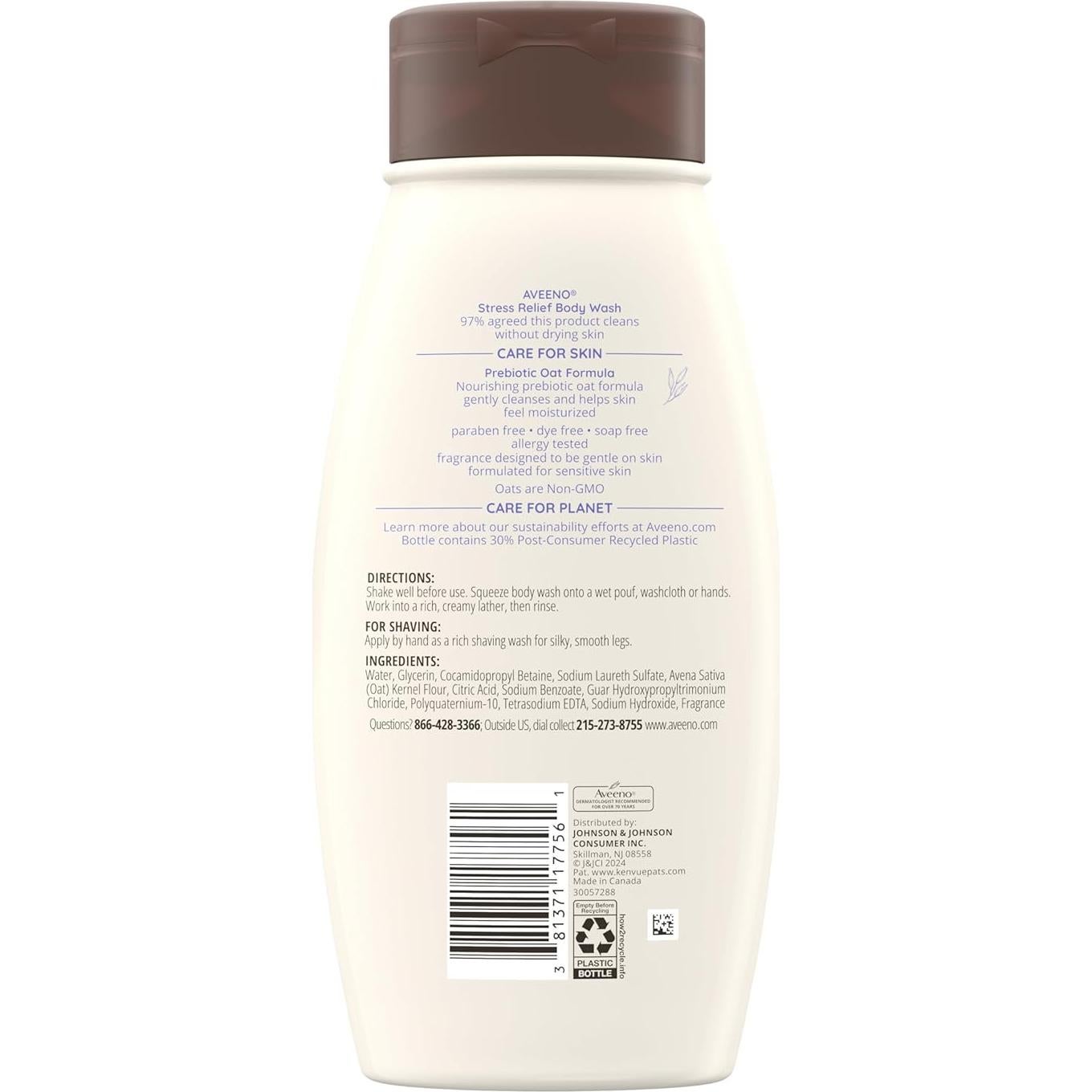 Gel de Ducha Aveeno 532 ml Alivio del Estrés Lavanda