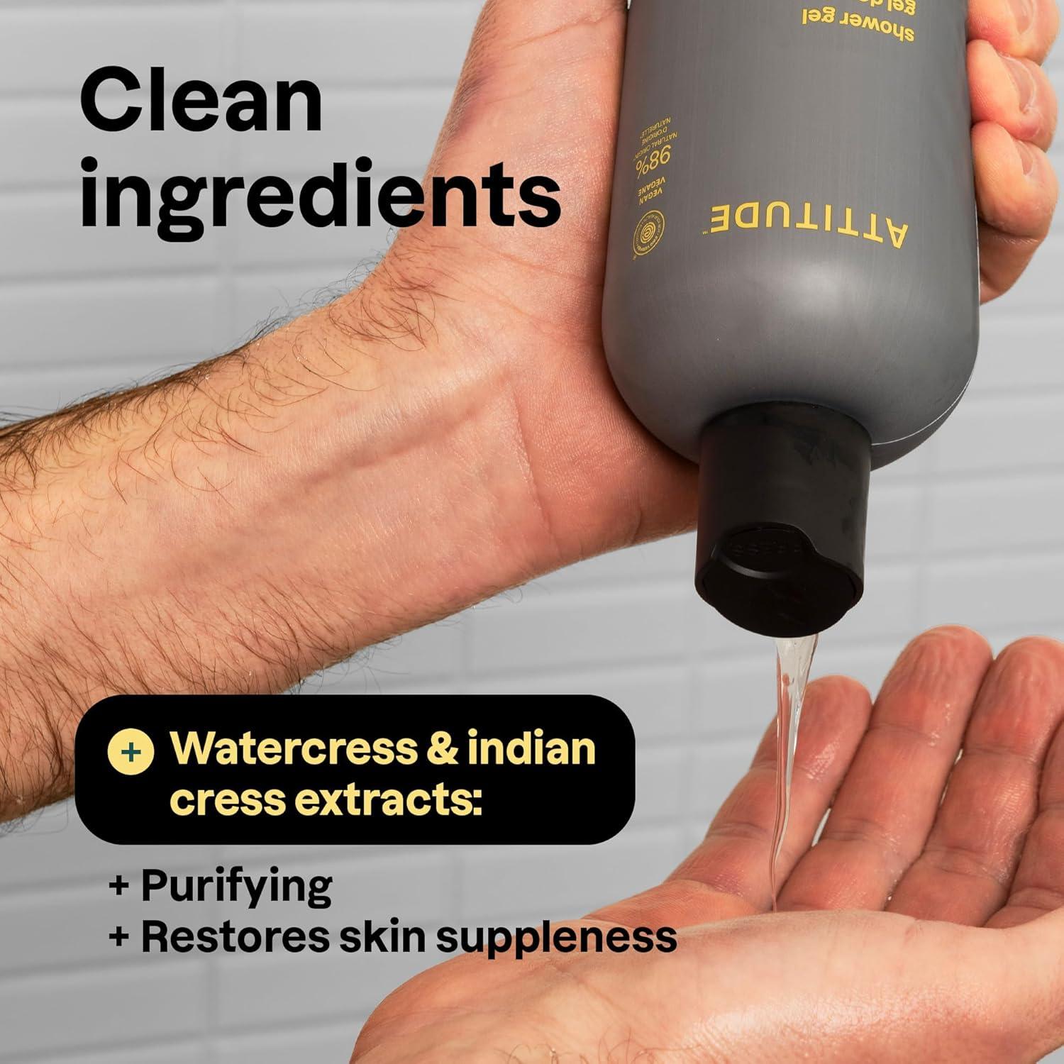 Gel de Ducha ATTITUDE para Hombres 414 ml - Ámbar y Cítricos