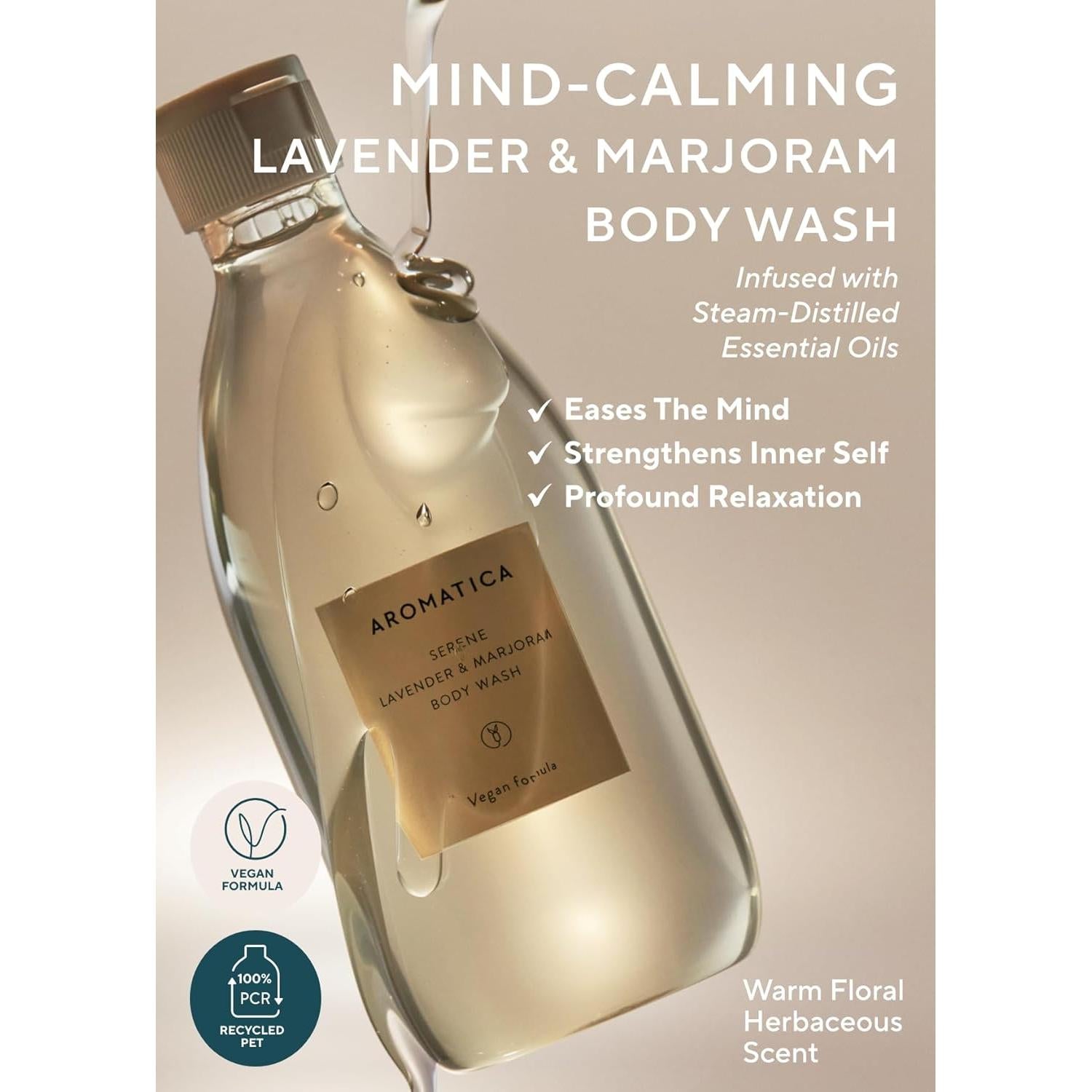 Gel de Ducha AROMATICA Serene Lavanda y Mejorana 300ml Vegano