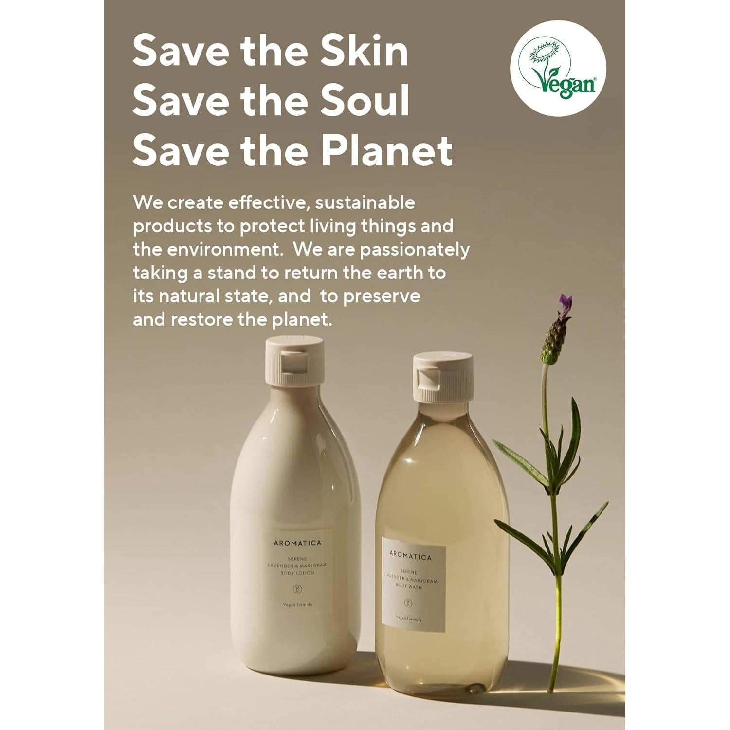 Gel de Ducha AROMATICA Serene Lavanda y Mejorana 300ml Vegano