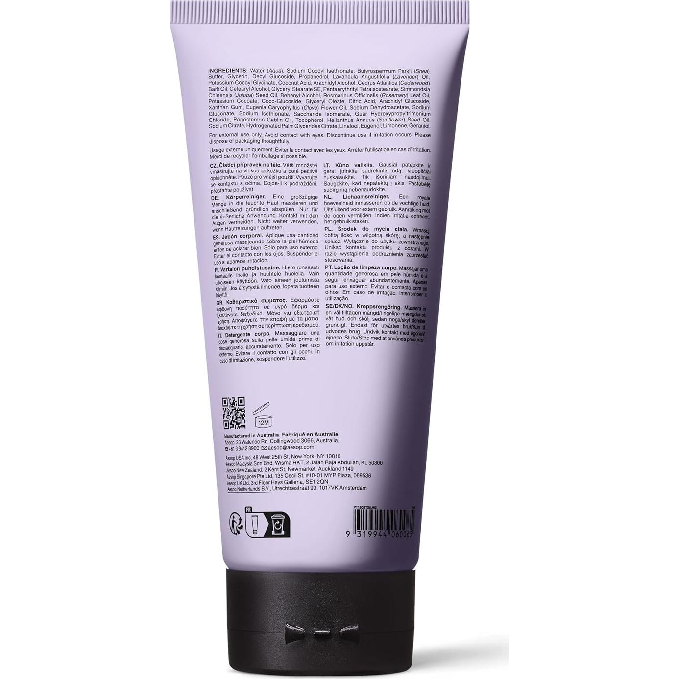 Limpiador Corporal Nutritivo Aesop Eleos 180ml