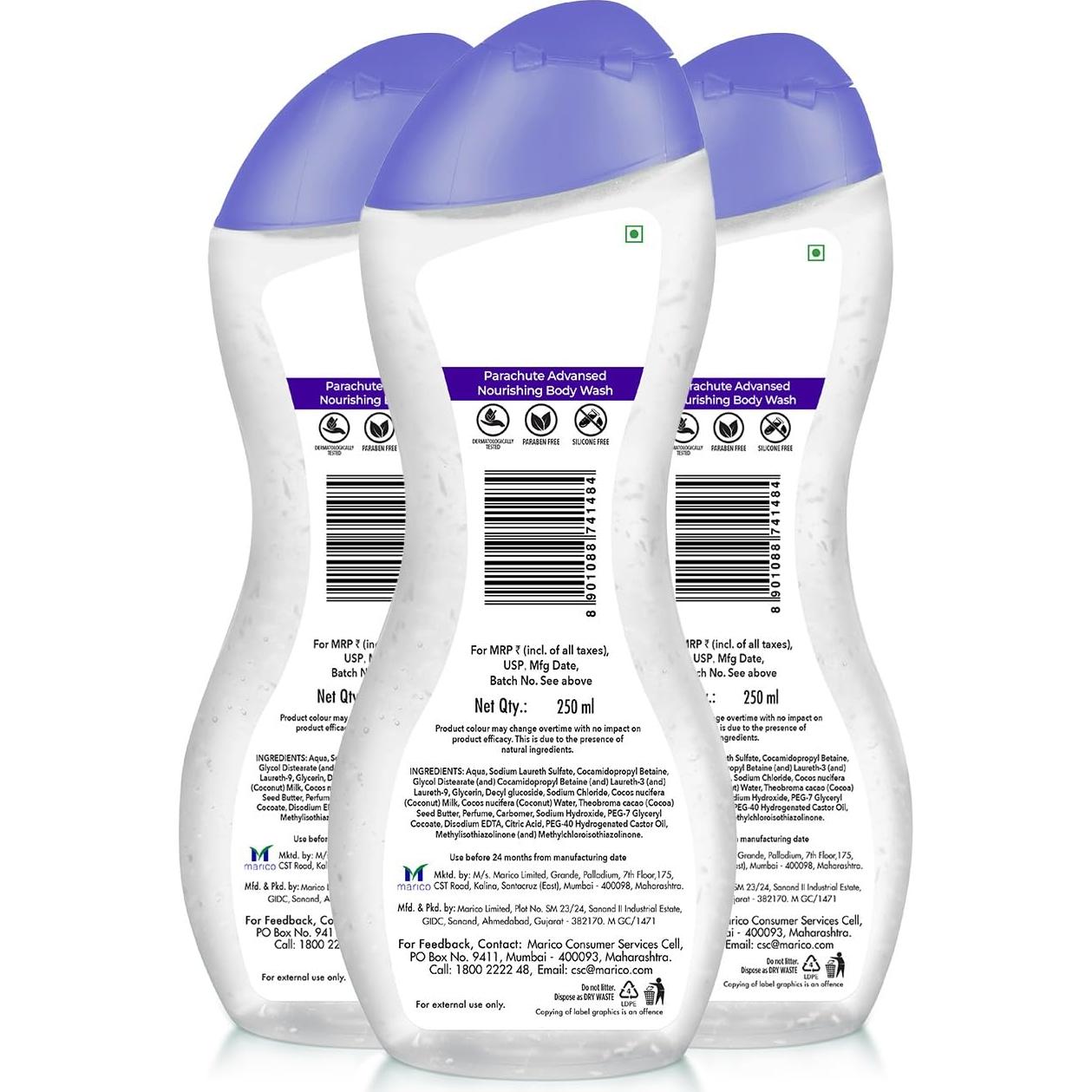 Gel de Ducha Nutritivo Parachute Advansed 240 ml Pack de 3