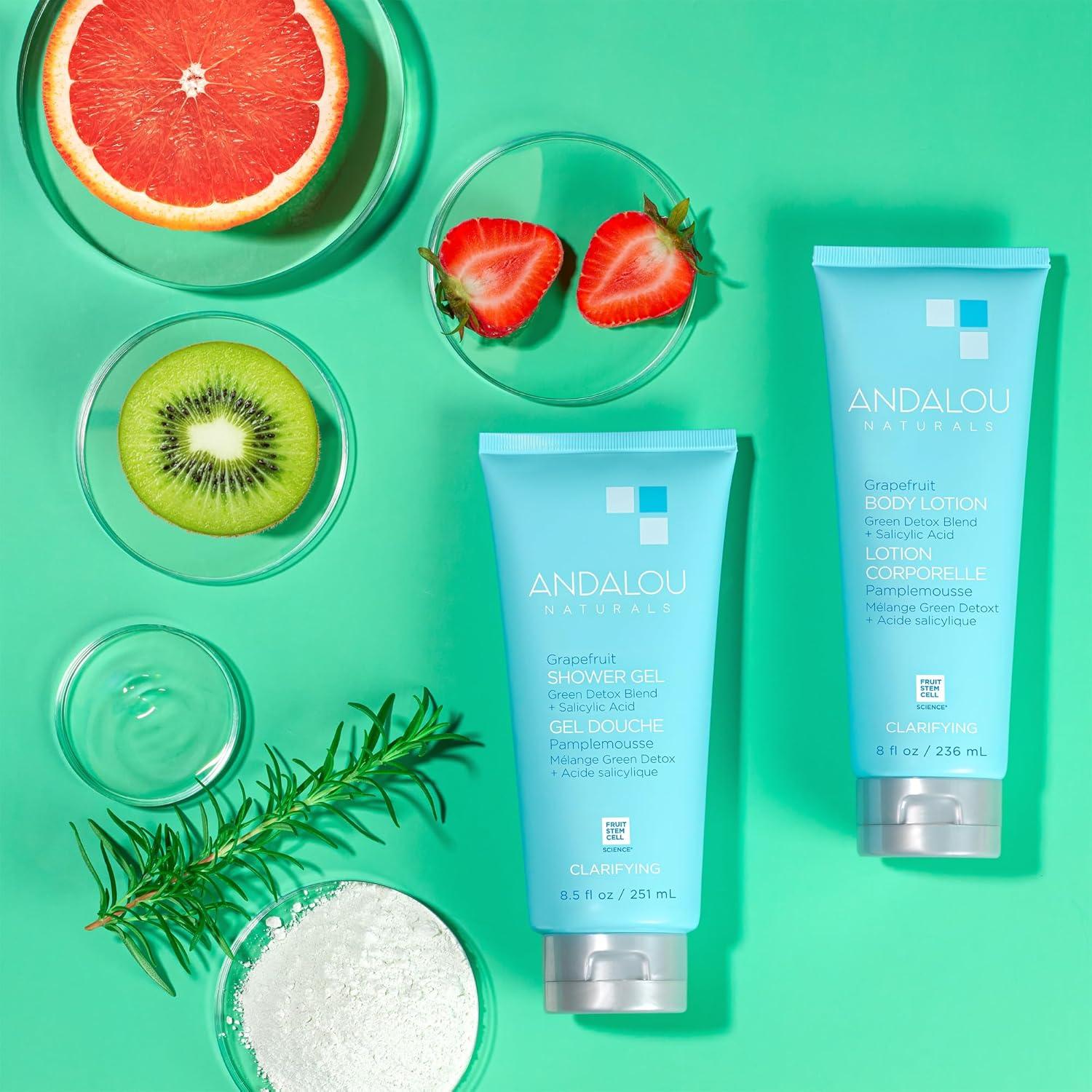 Gel de Ducha Aclarador Andalou Naturals 250 ml - Pomelo Exfoliante