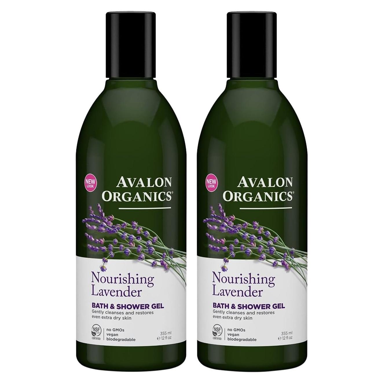 Gel de Baño y Ducha de Lavanda Avalon Organics 350ml - Paquete de 2