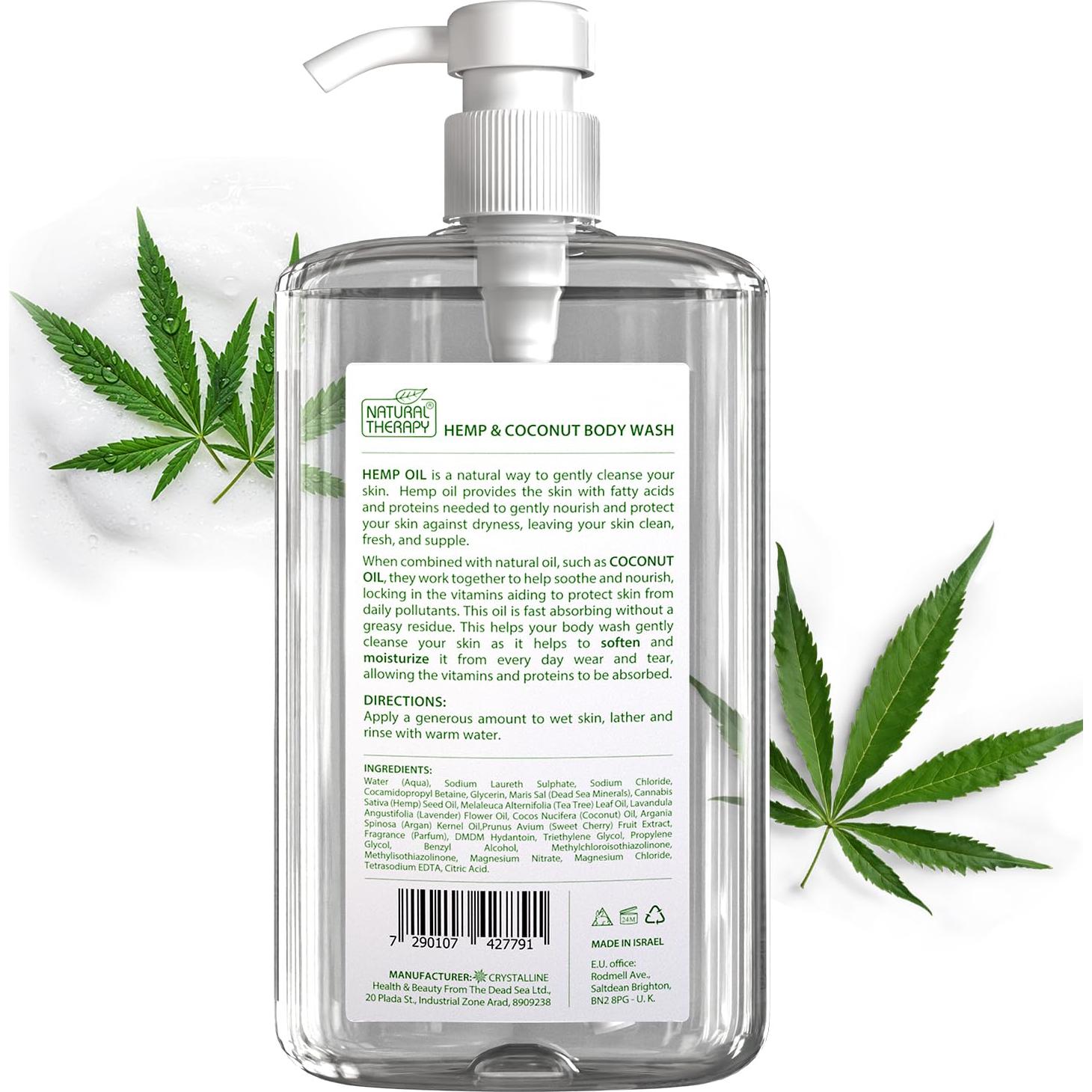 Gel de Ducha Colección del Mar Muerto 2000 ml - Hidratante con Aceite de Cáñamo y Coco