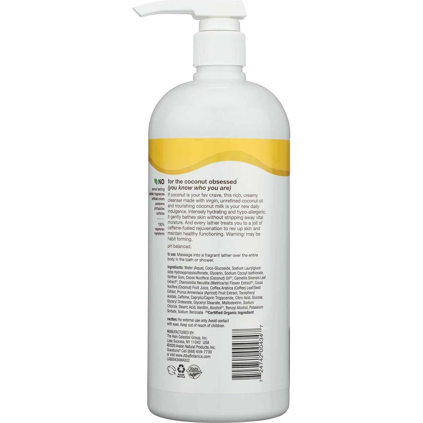 Gel de Baño y Ducha Emoliente Alba Botanica 0.95L Coco