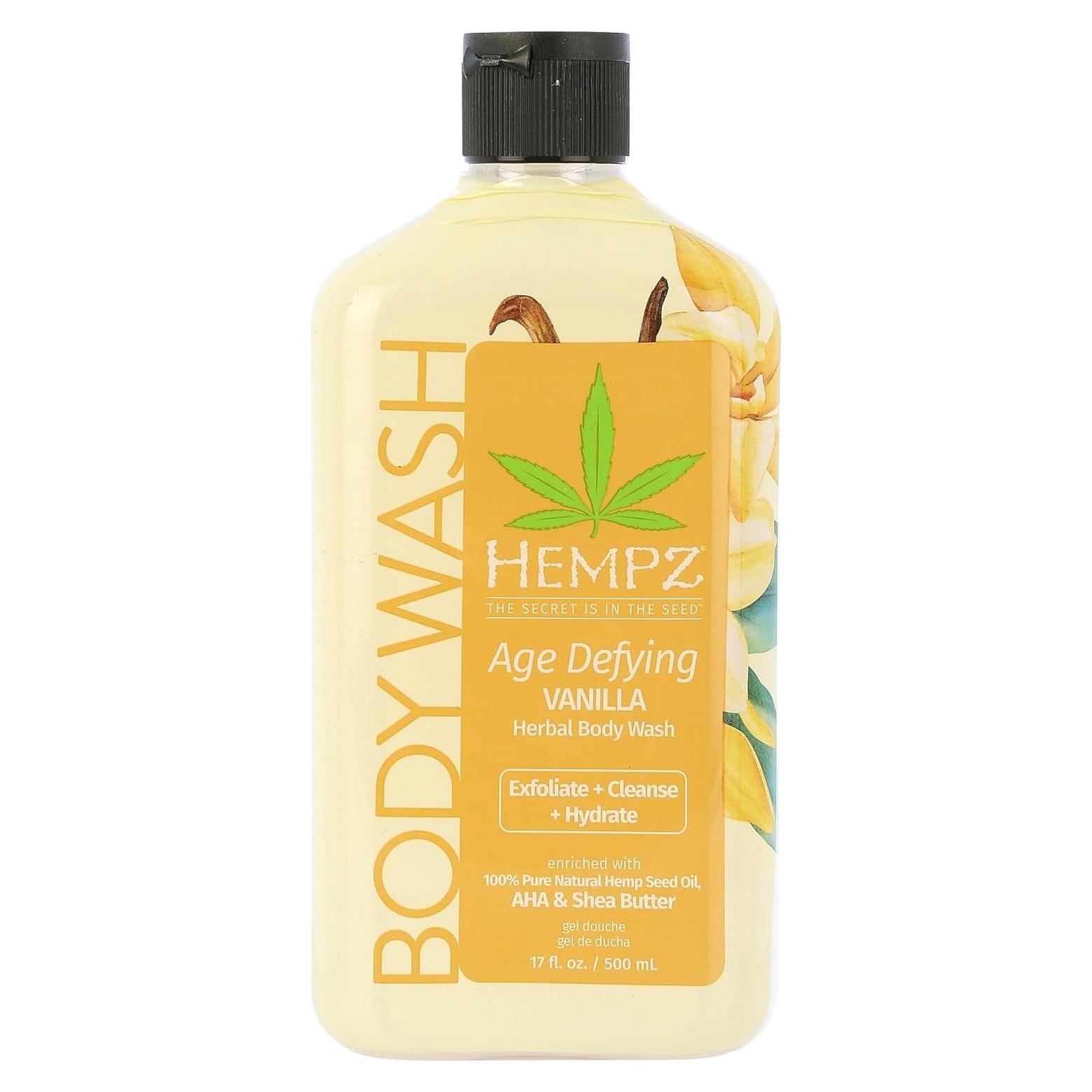 Gel de Ducha Antienvejecimiento Hempz 500 ml - Vainilla y Almizcle