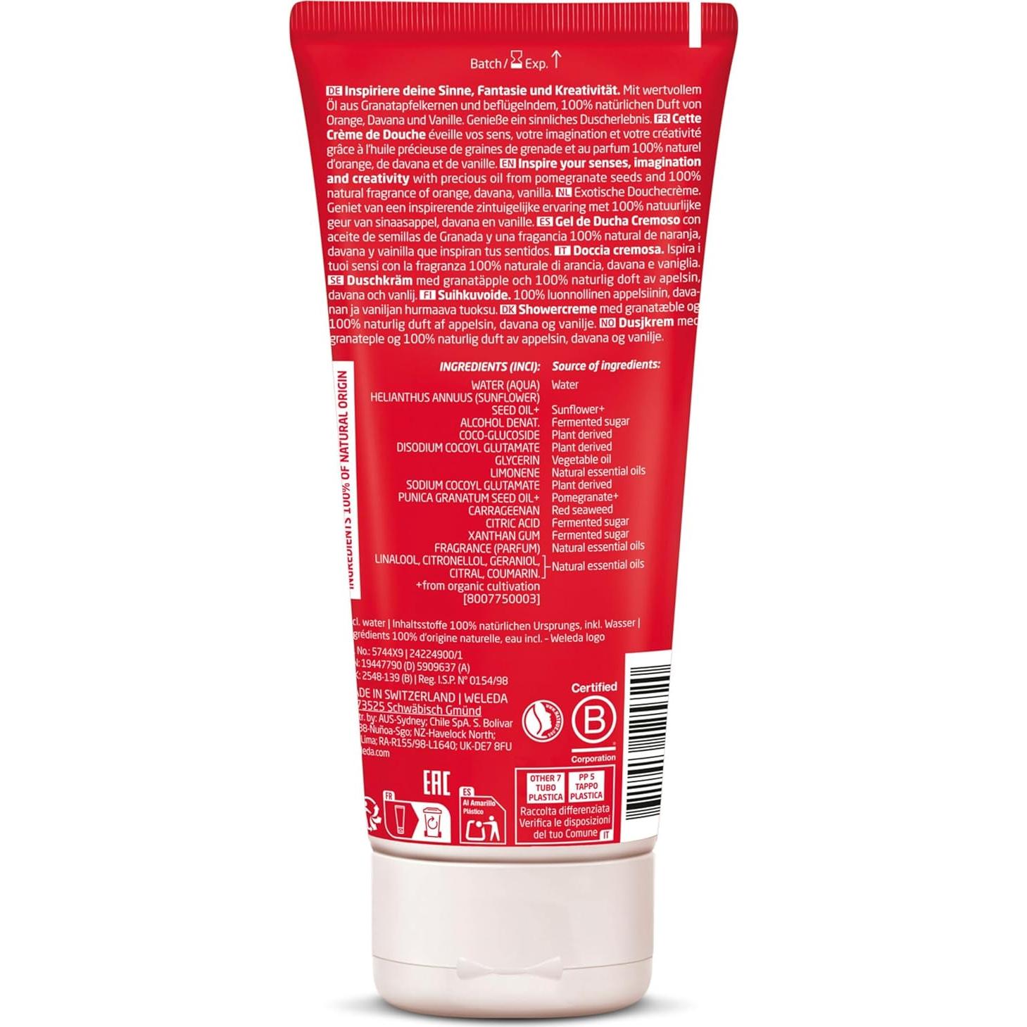 Gel de Ducha Reponedor Weleda Granada 200ml - Limpieza Suave
