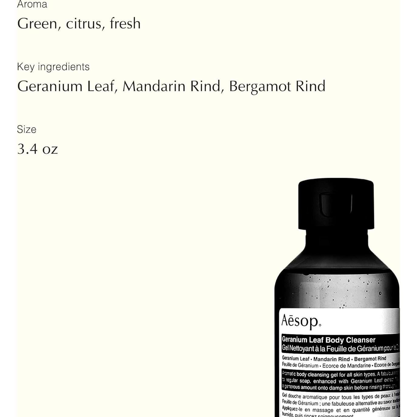 Limpiador Corporal Aesop Hoja de Geranio 100 ml Vegano