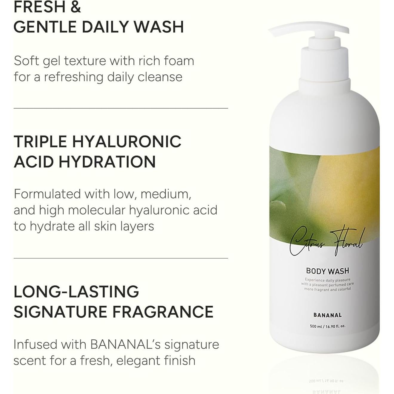 Gel de Ducha Coreano 500ml - Hidratante Ácido Hialurónico y Aloe