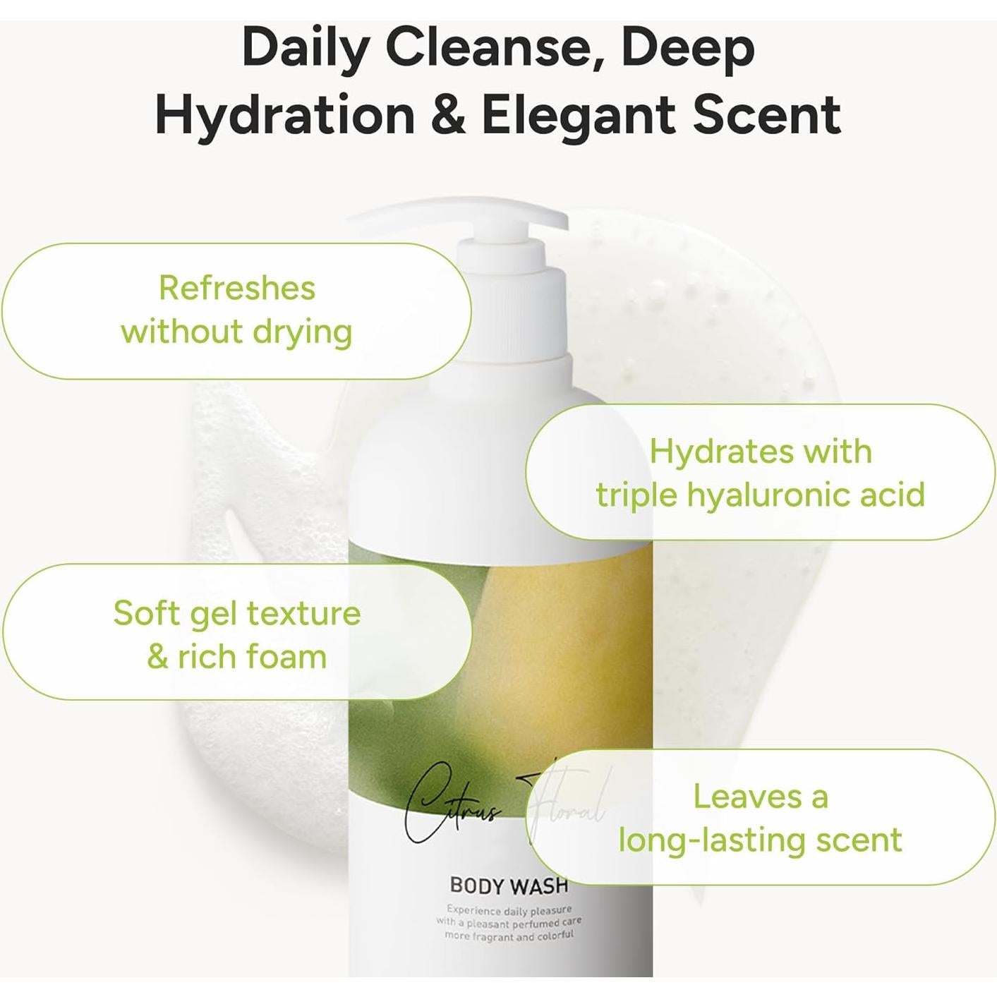 Gel de Ducha Coreano 500ml - Hidratante Ácido Hialurónico y Aloe