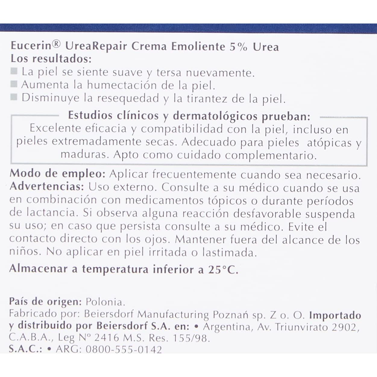 Crema Rehidratante Eucerin Urea 5% 75ml para Piel Seca