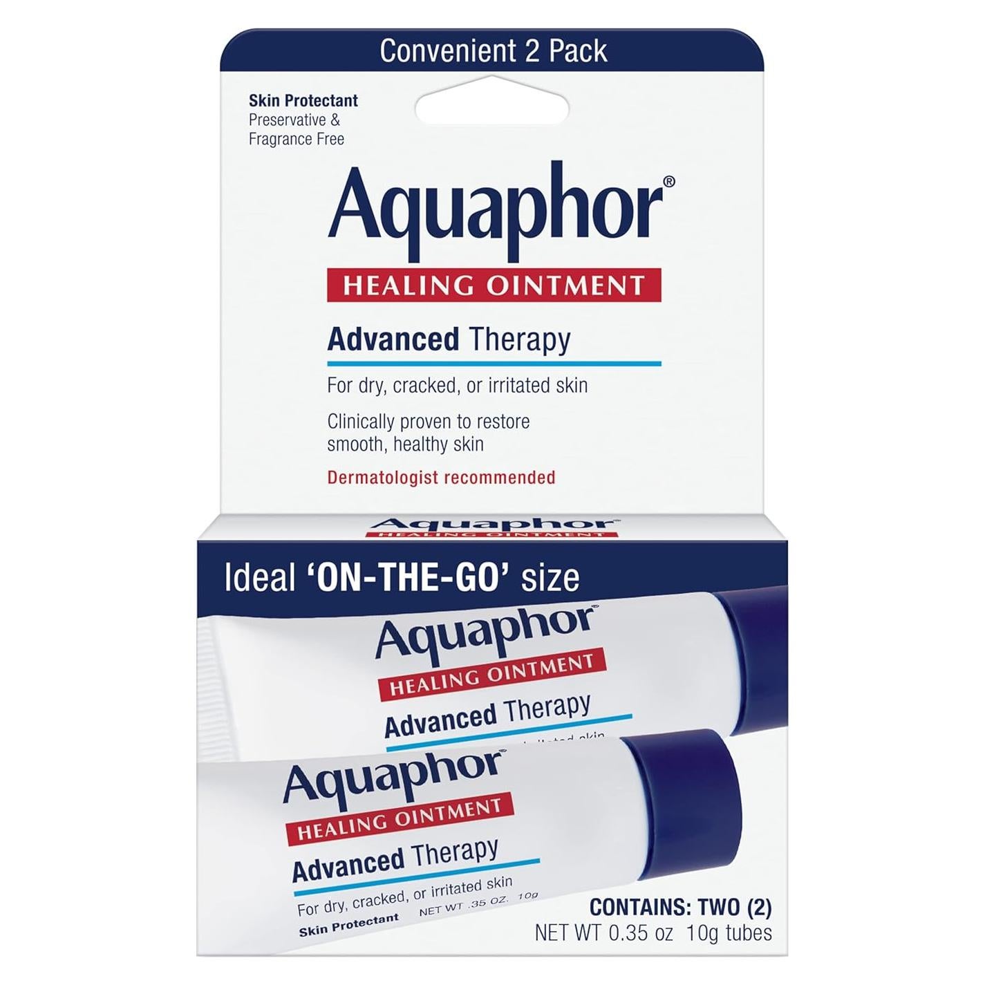 Ungüento Sanador Aquaphor 2 Tubos de 9.9g Hidratante Piel Seca