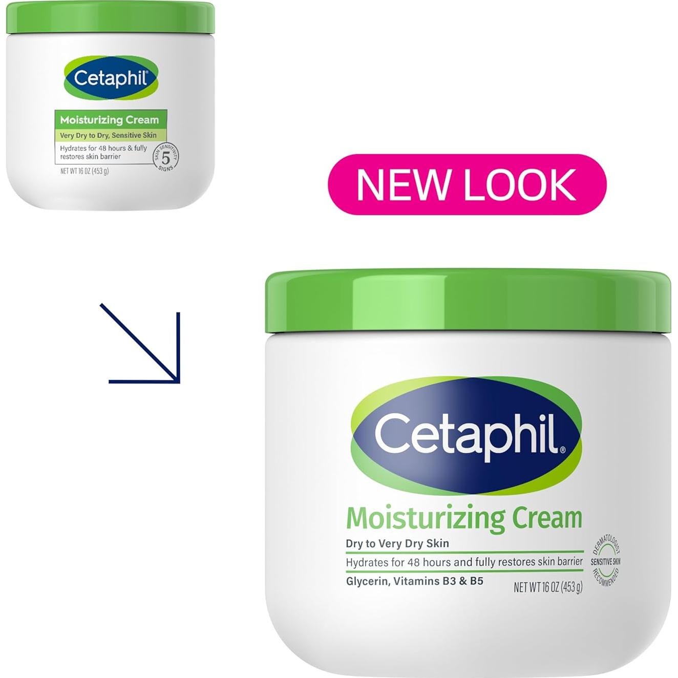 Crema Hidratante Cetaphil 2 Paquetes 16 oz para Piel Seca