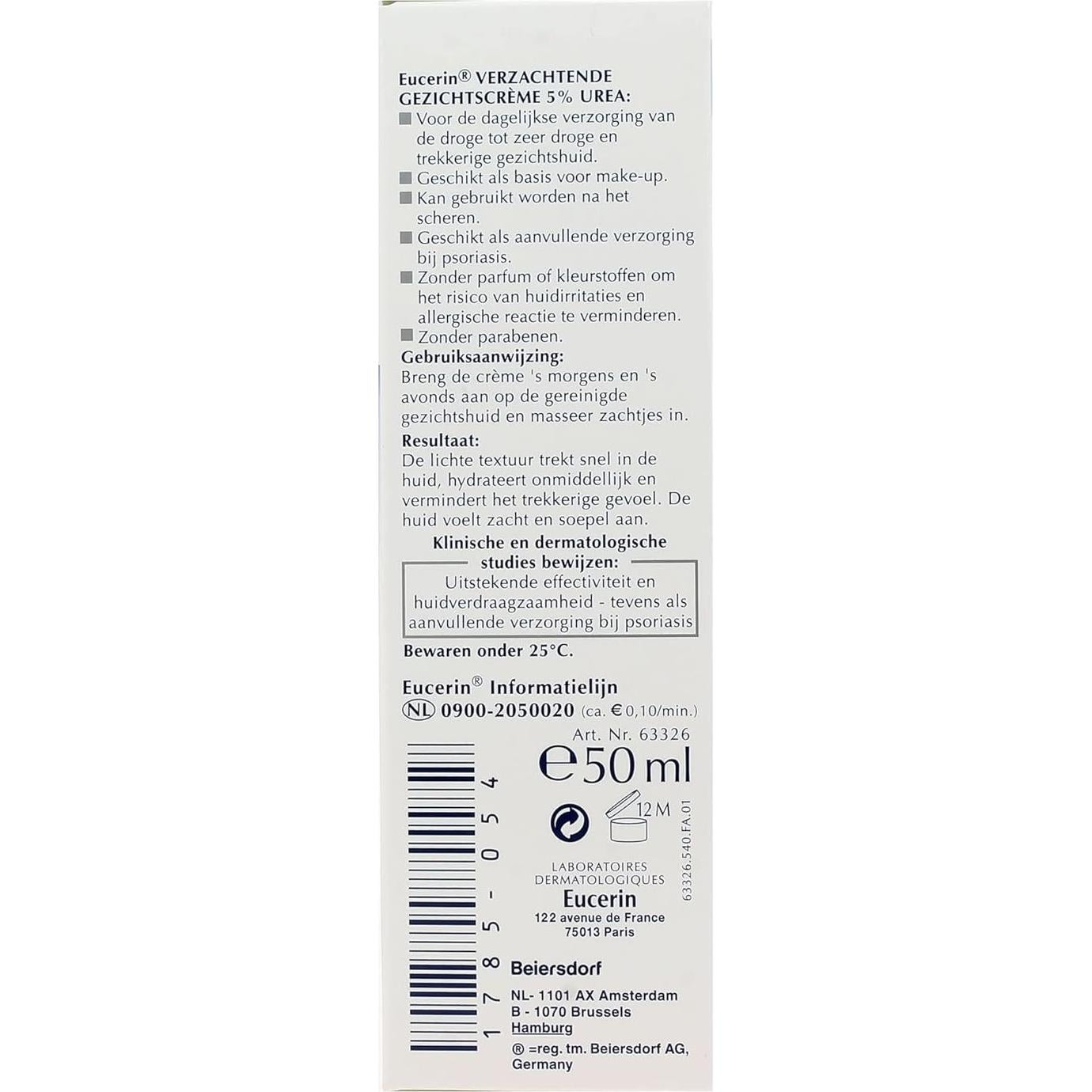 Crema Facial Eucerin Suavizante 5% Urea 50ml - Hidratante Piel Seca