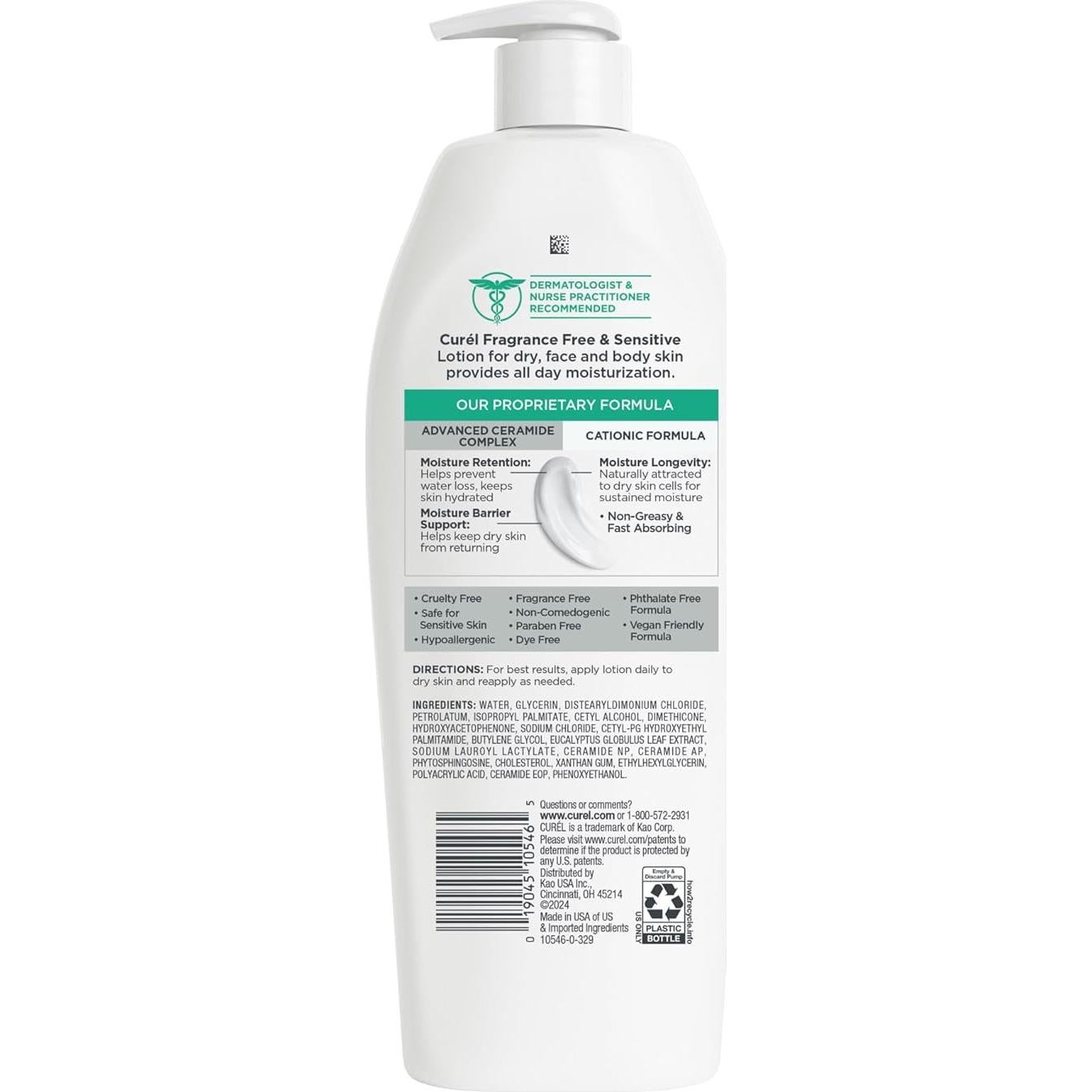 Loción Corporal Hidratante Curel 368.5 ml Piel Seca y Sensible