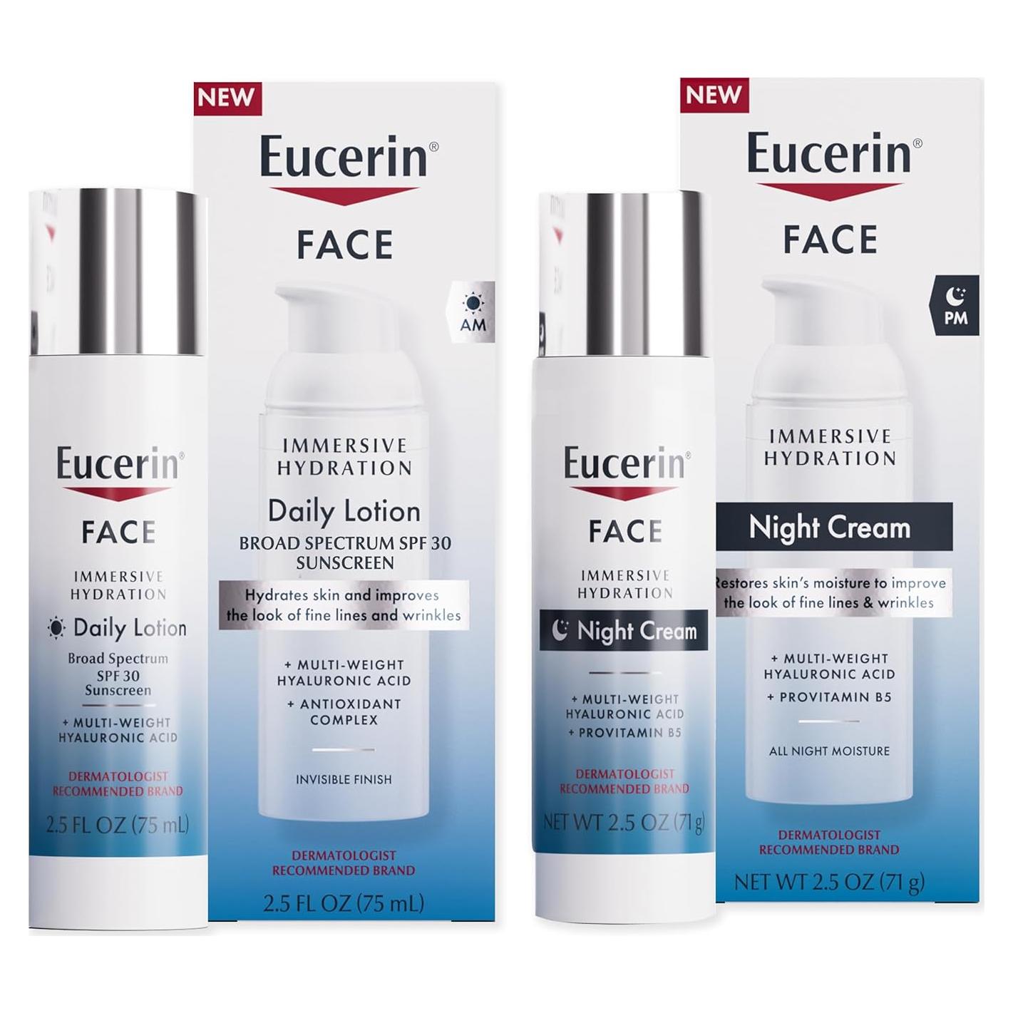Eucerin Set Hidratación Inmersiva Facial SPF 30 + Crema Nocturna