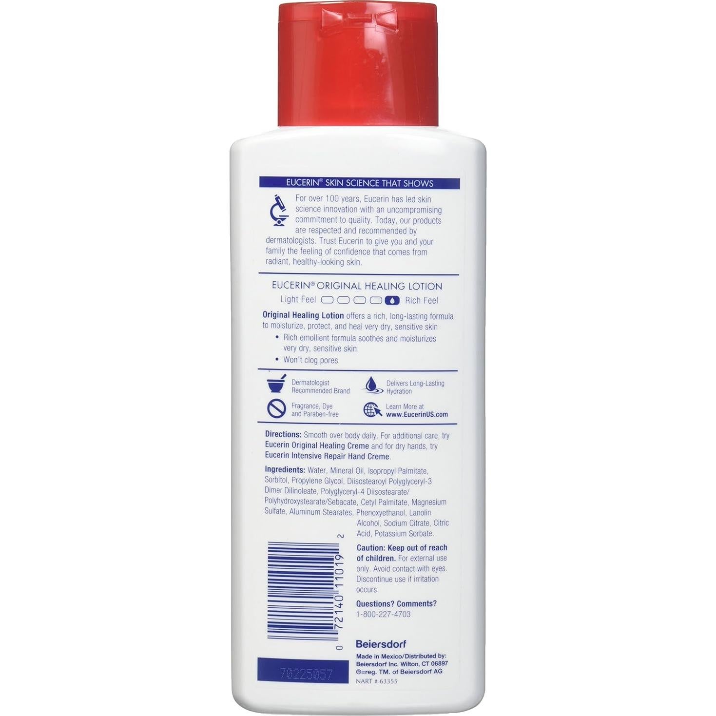 Loción Hidratante Eucerin 248 ml Sin Fragancia Piel Sensible