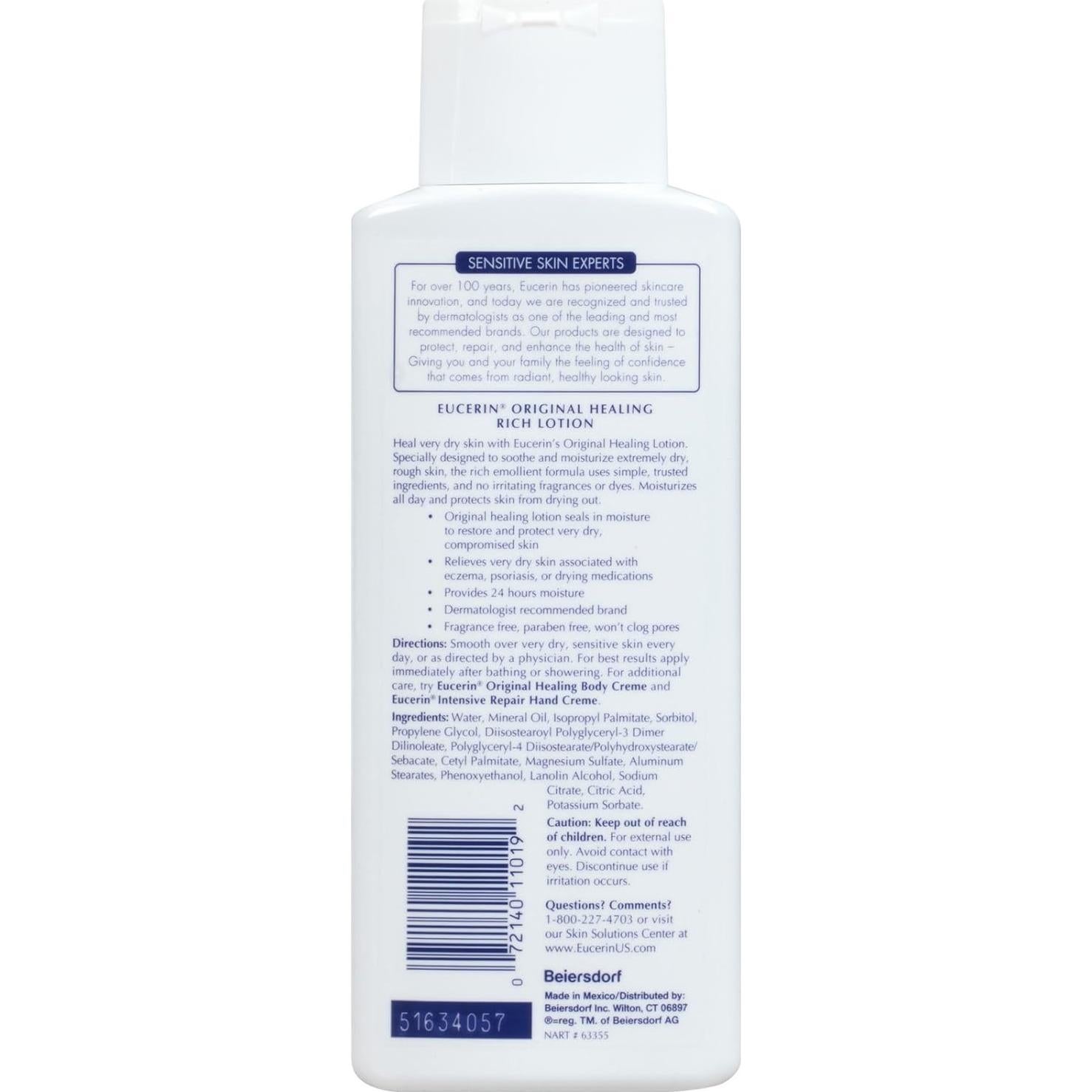 Loción Hidratante Eucerin 248 ml Sin Fragancia Piel Sensible