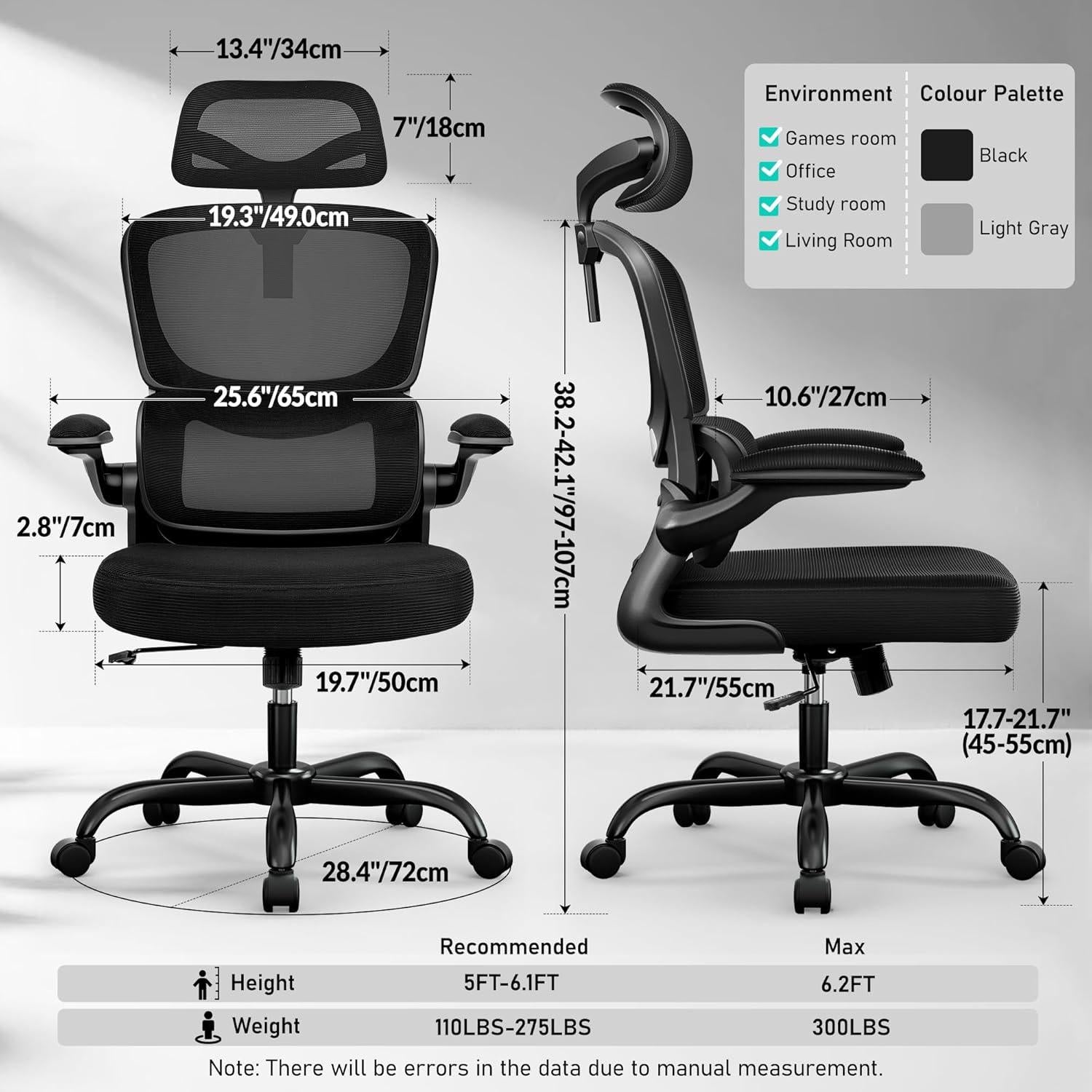 Silla de Oficina Ergonómica BESTFAIR 2202H con Soporte Lumbar