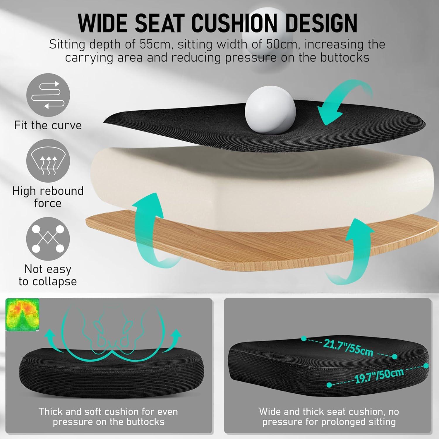 Silla de Oficina Ergonómica BESTFAIR 2202H con Soporte Lumbar