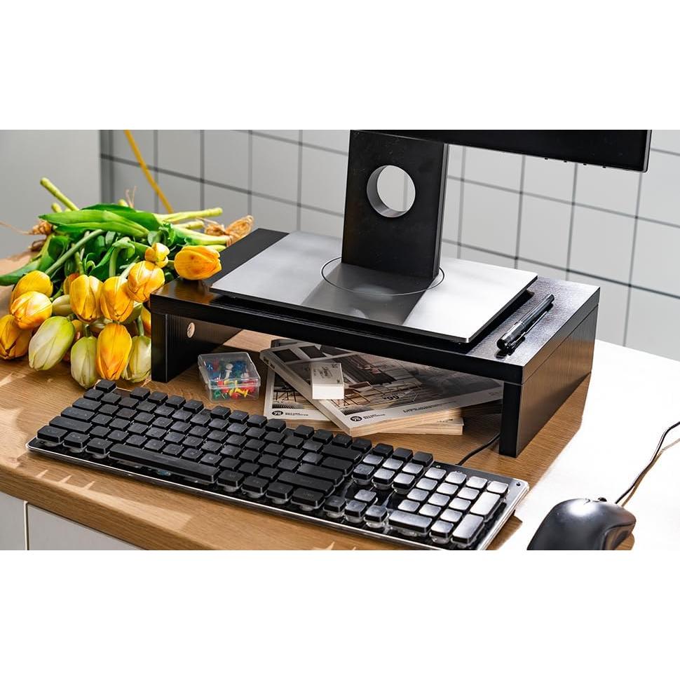 Soporte Elevador para Monitor HAZCOVE Negro 38.1 cm - 2 Paquete