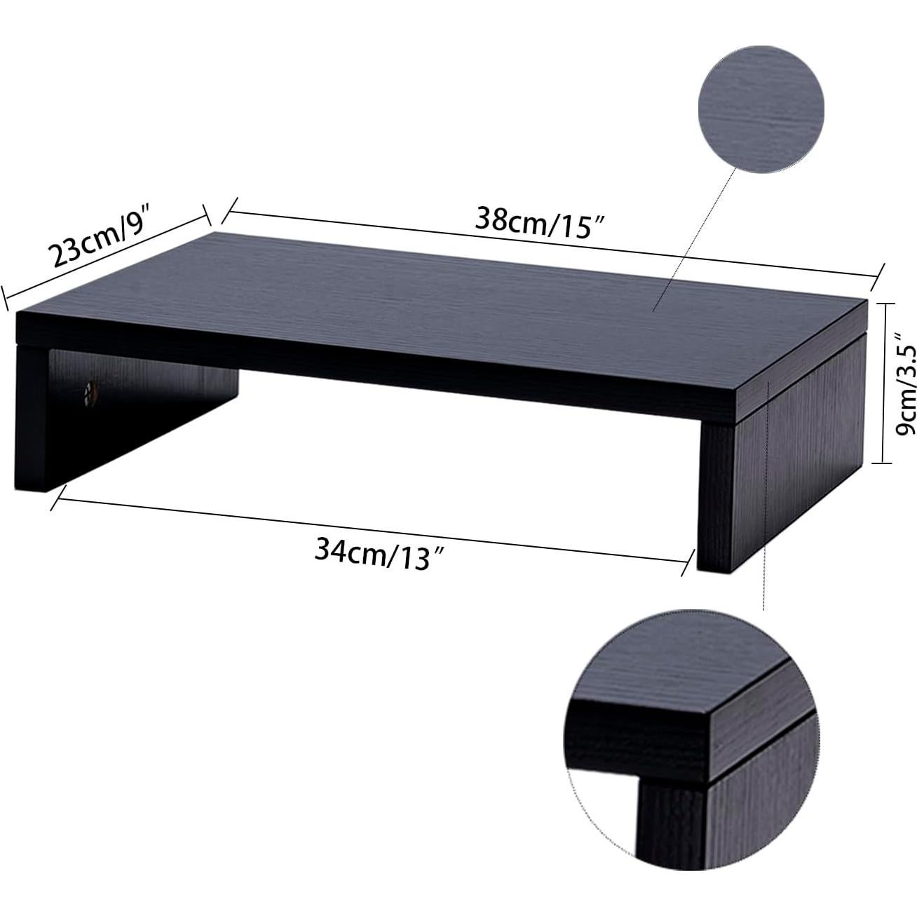 Soporte Elevador para Monitor HAZCOVE Negro 38.1 cm - 2 Paquete