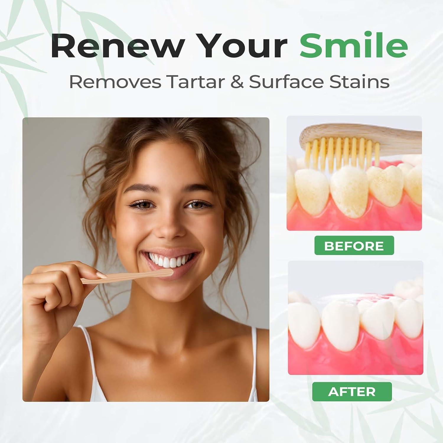 Cepillos de Dientes de Bambú GENKENT Paquete 12 Cerdas Suaves