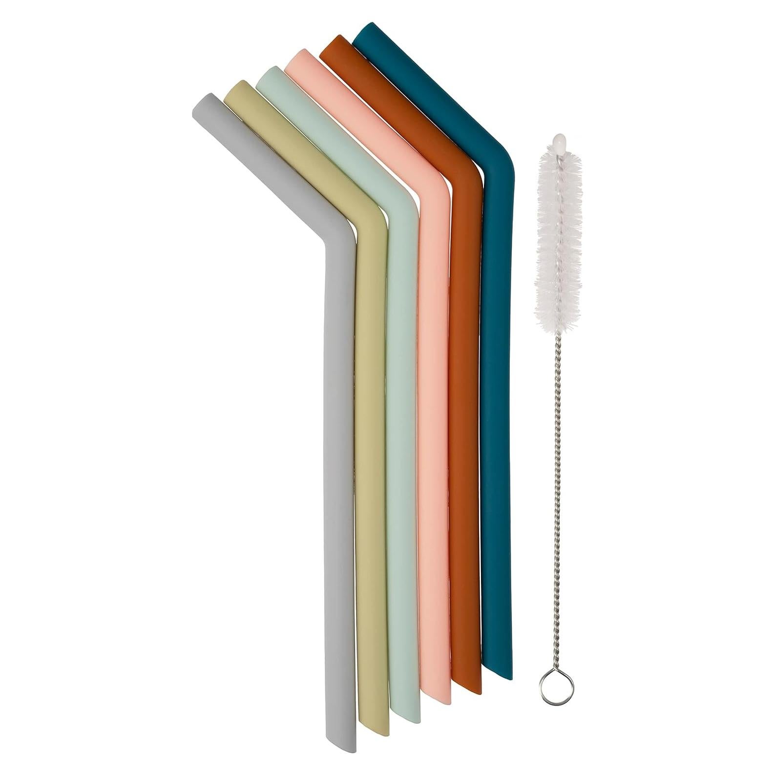 Popotes de Silicona Reutilizables Simka Rose - 6 Unidades 25.4 cm