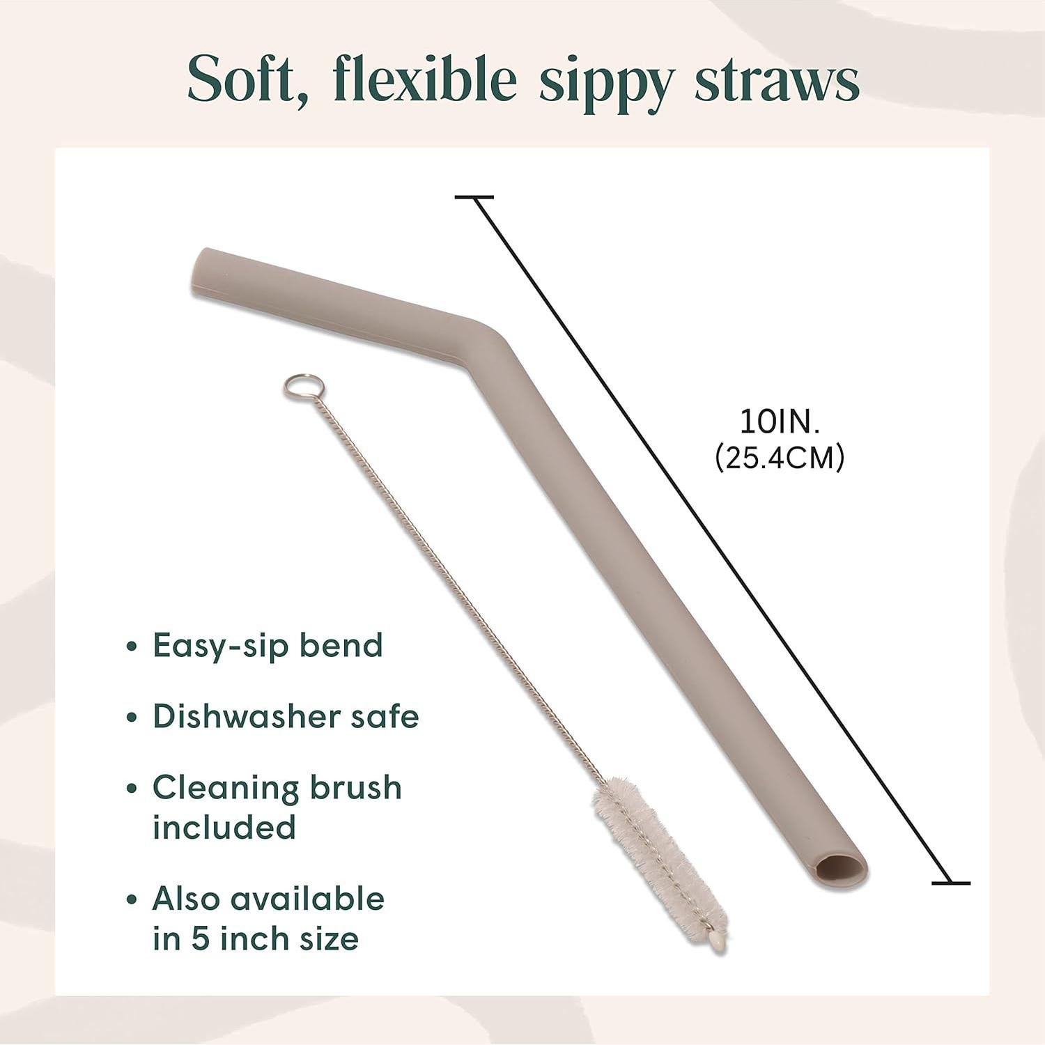 Popotes de Silicona Reutilizables Simka Rose - 6 Unidades 25.4 cm