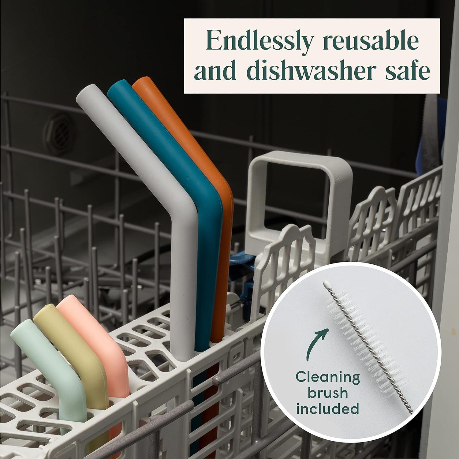 Popotes de Silicona Reutilizables Simka Rose - 6 Unidades 25.4 cm