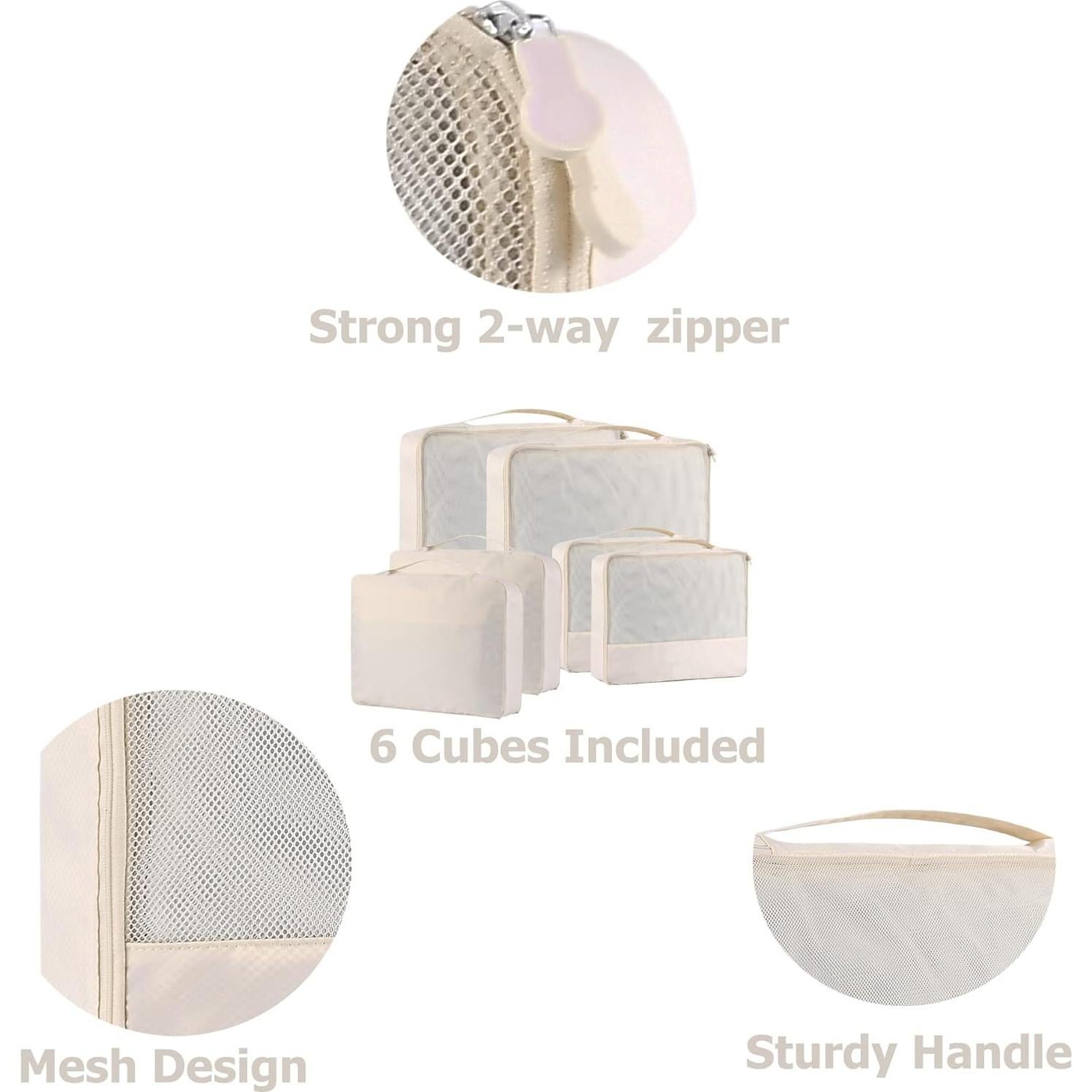 Cubos de Empaque DoubleTrip 6 Piezas Nylon Organizador Viaje