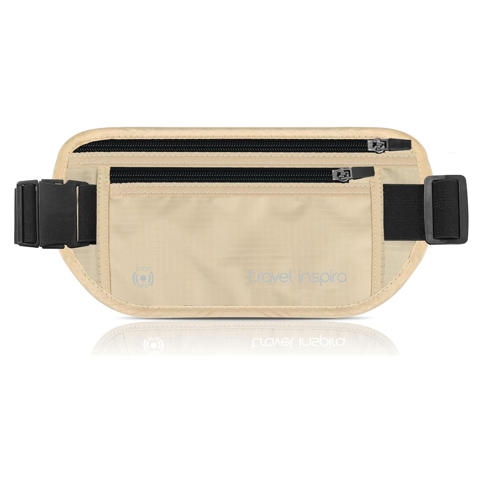 Cinturón de Dinero de Viaje Travel Inspira Beige RFID Antirrobo