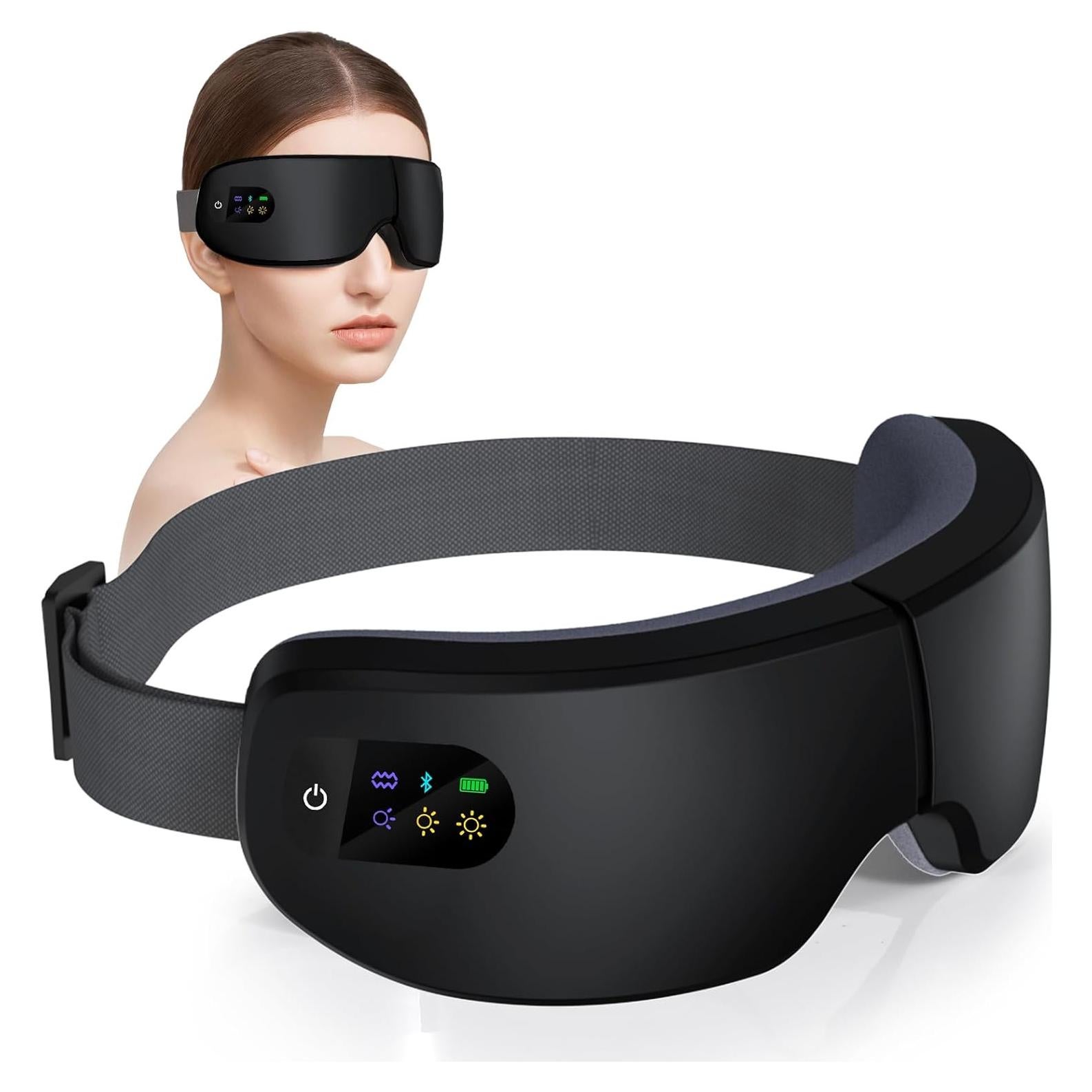 Masajeador de Ojos ZZR SEVEN con Calor y 7 Modos, Negro